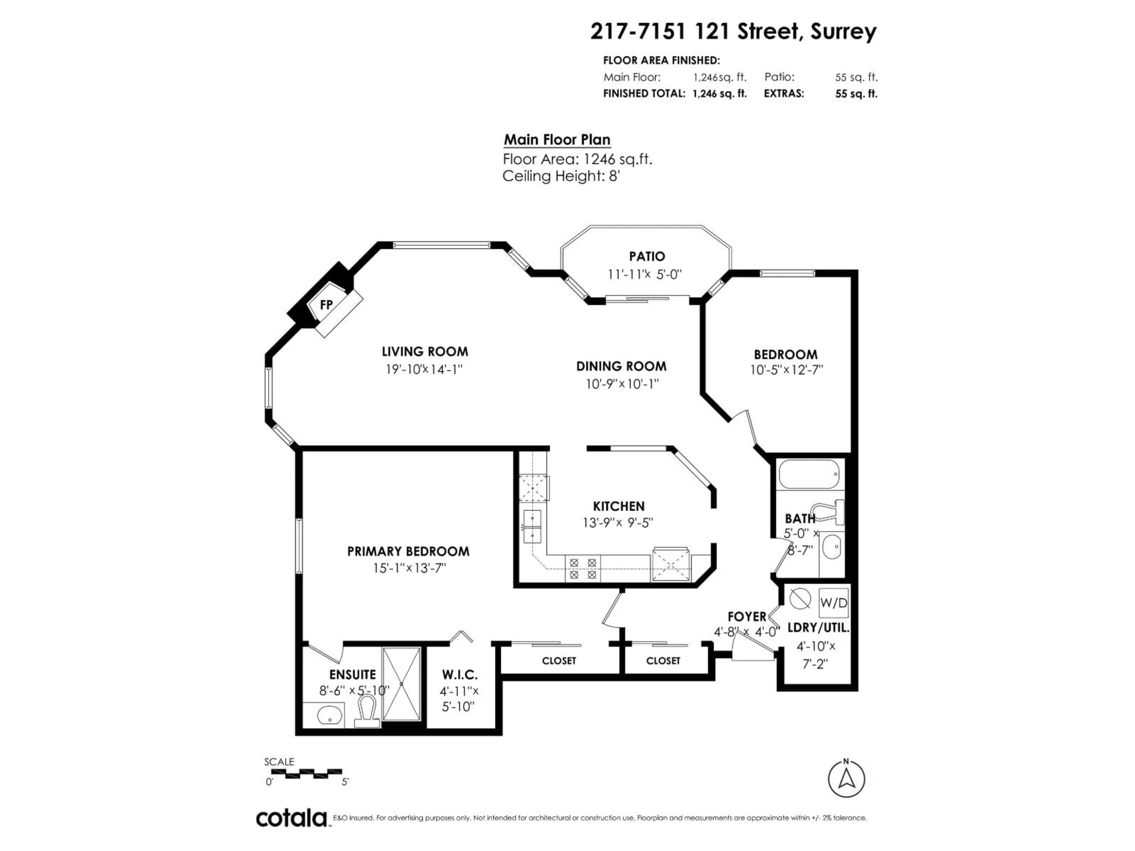 Floor plan for 217 - 7151 121 STREET, Surrey British Columbia V3W0E7