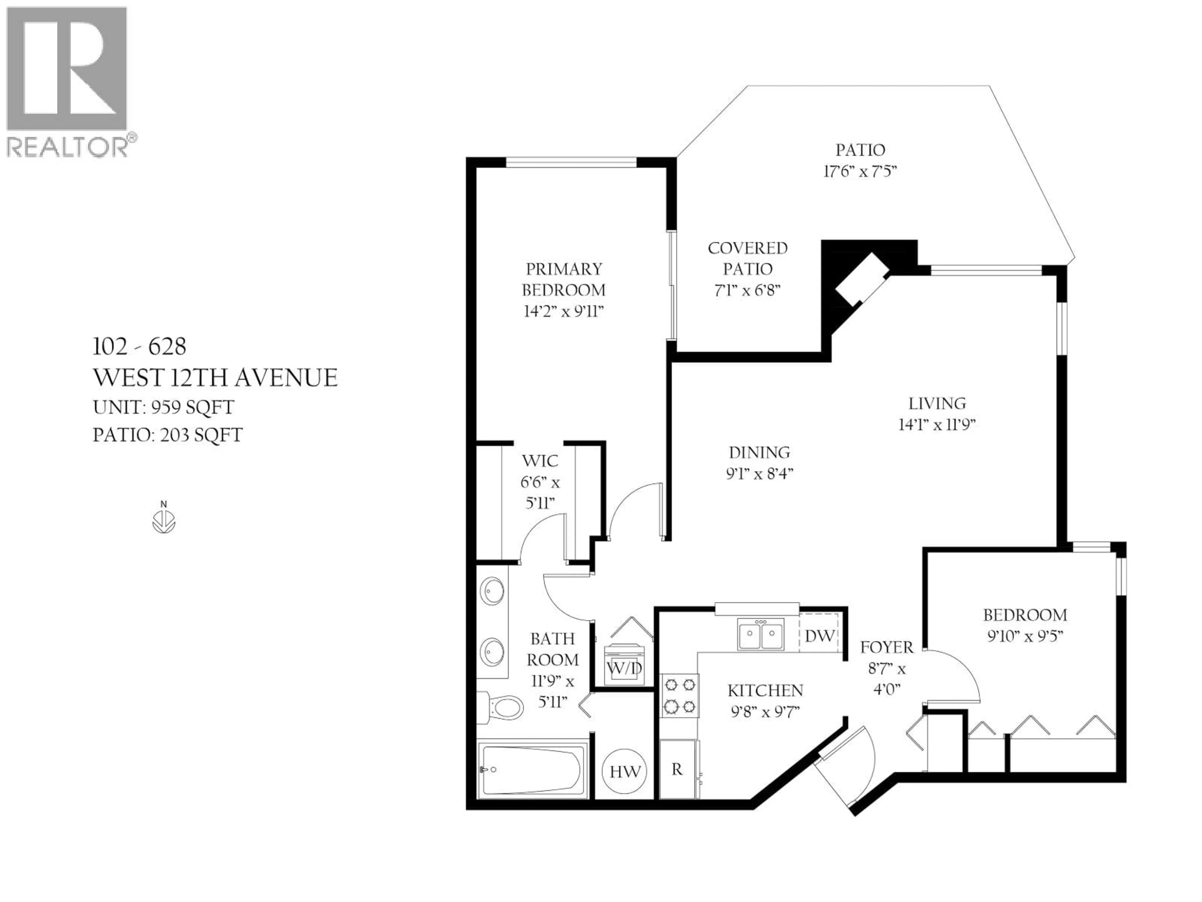 Floor plan for 102 - 628 12TH AVENUE, Vancouver British Columbia V5Z1M8