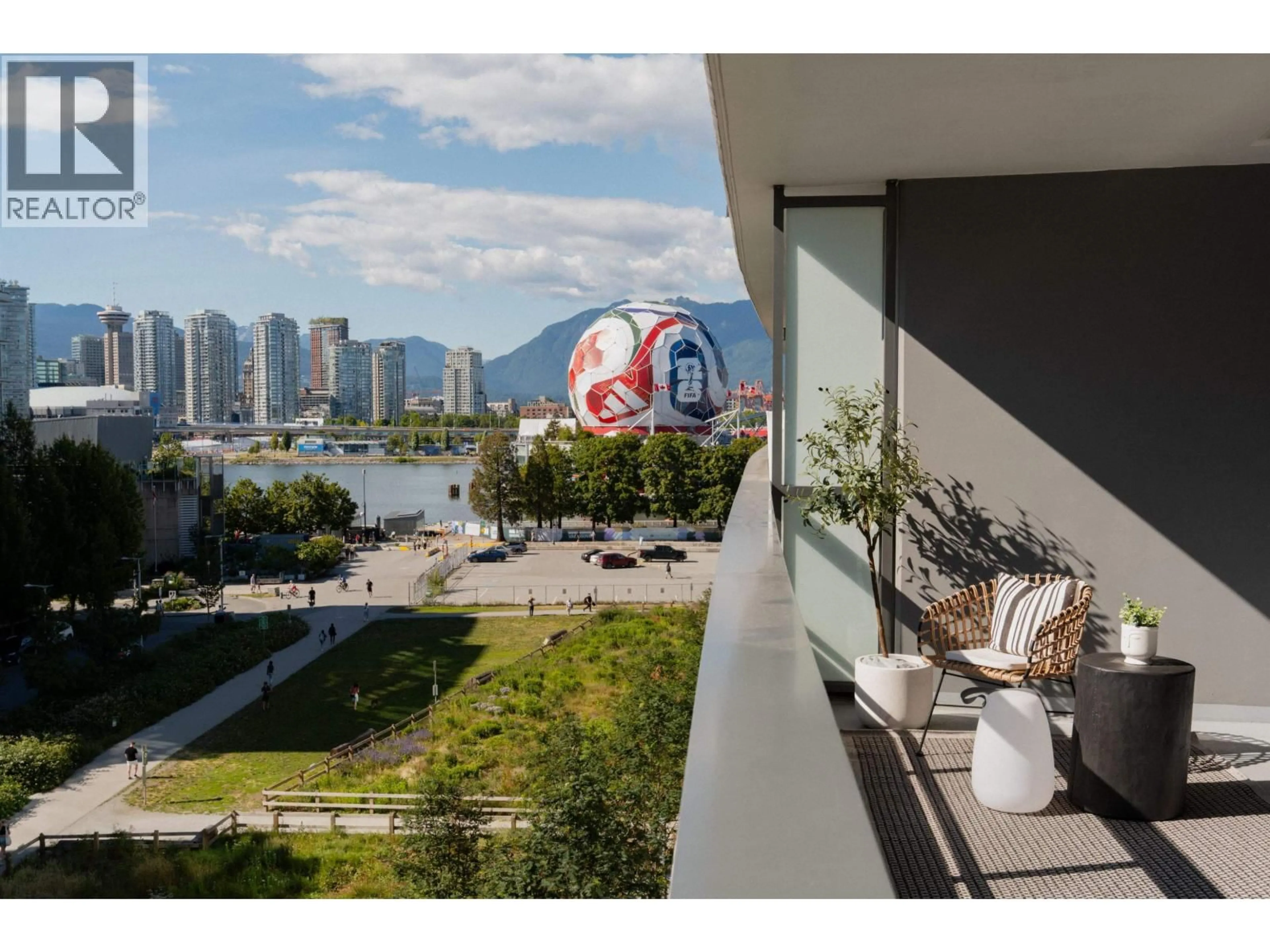 Balcony in the apartment, water/lake/river/ocean view for 604 - 1688 PULLMAN PORTER STREET, Vancouver British Columbia V6A0H3