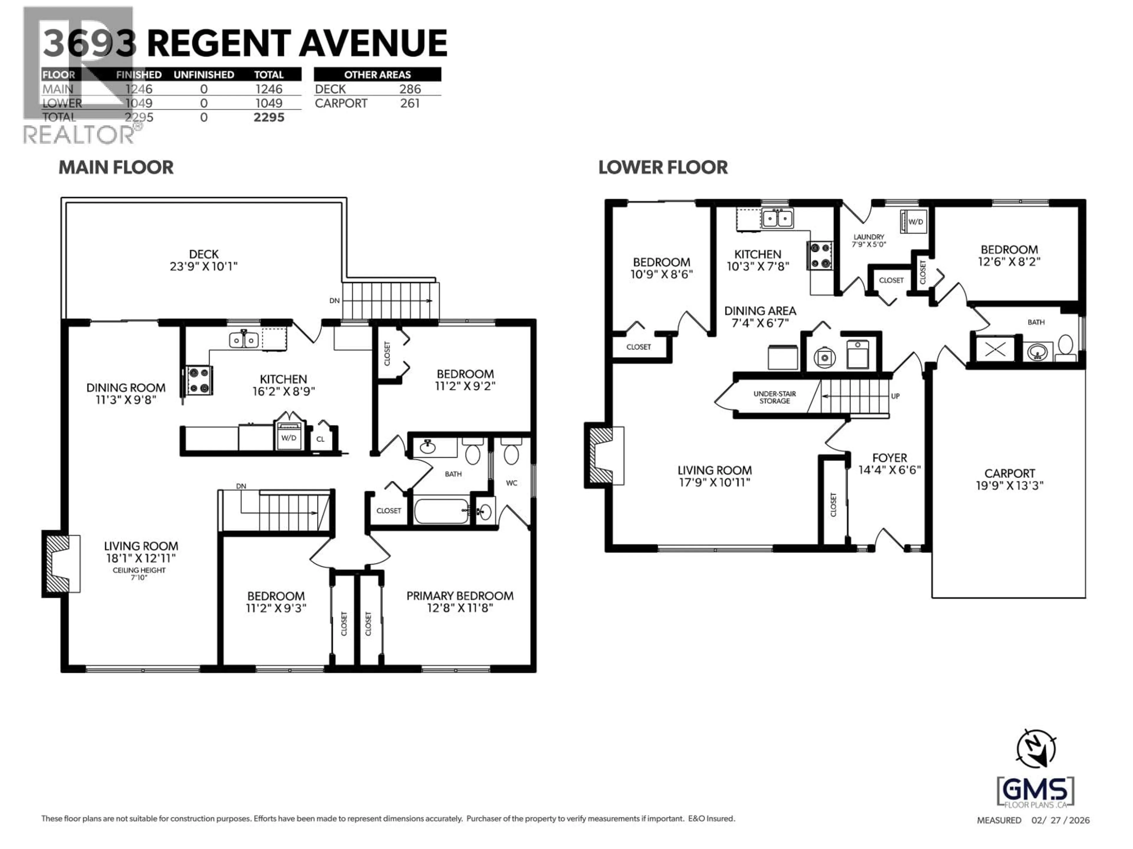 Floor plan for 3693 REGENT AVENUE, North Vancouver British Columbia V7N2C3