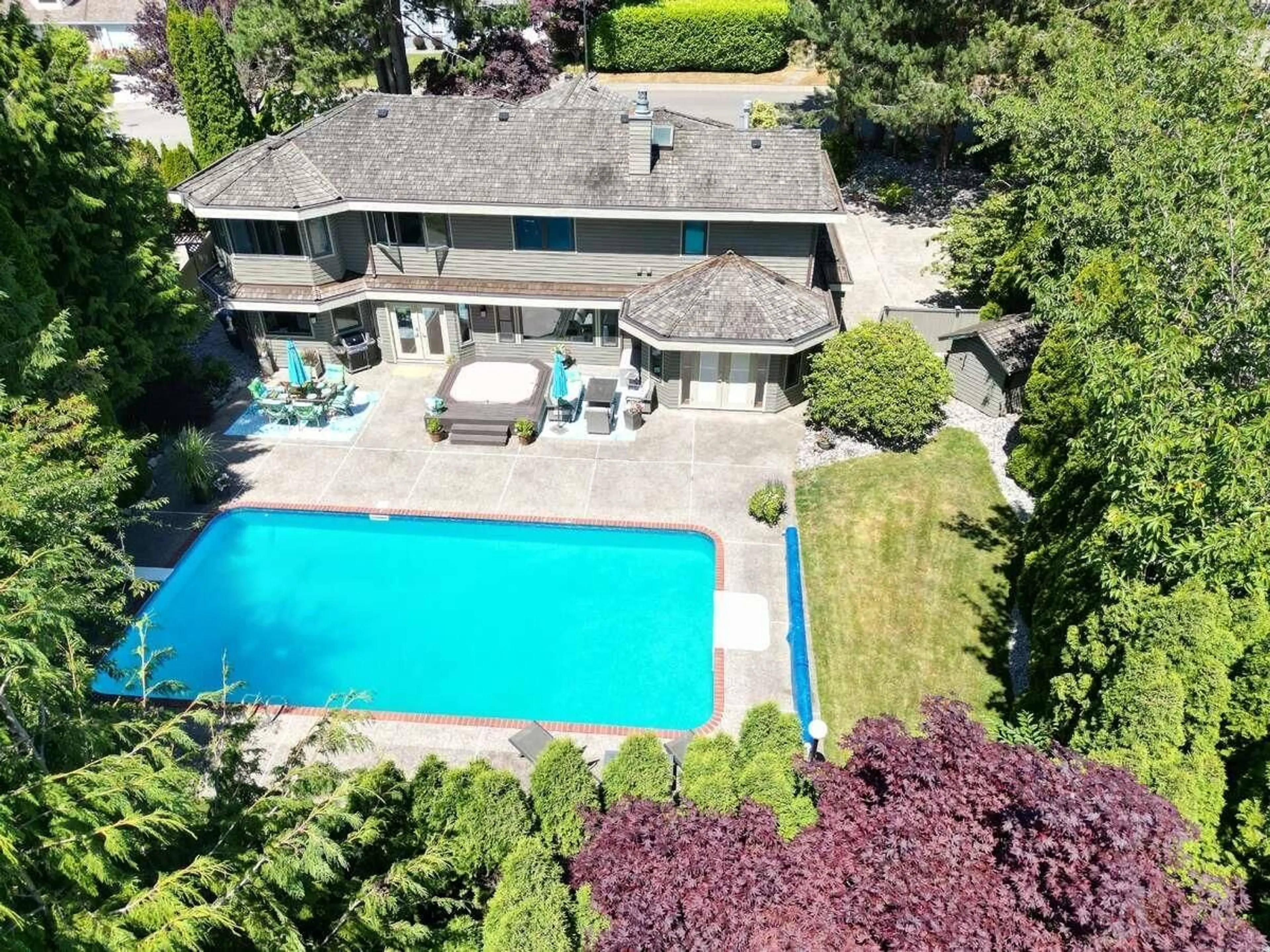 A pic from outside/outdoor area/front of a property/back of a property/a pic from drone, water/lake/river/ocean view for 13446 19 AVENUE, Surrey British Columbia V4A9C7