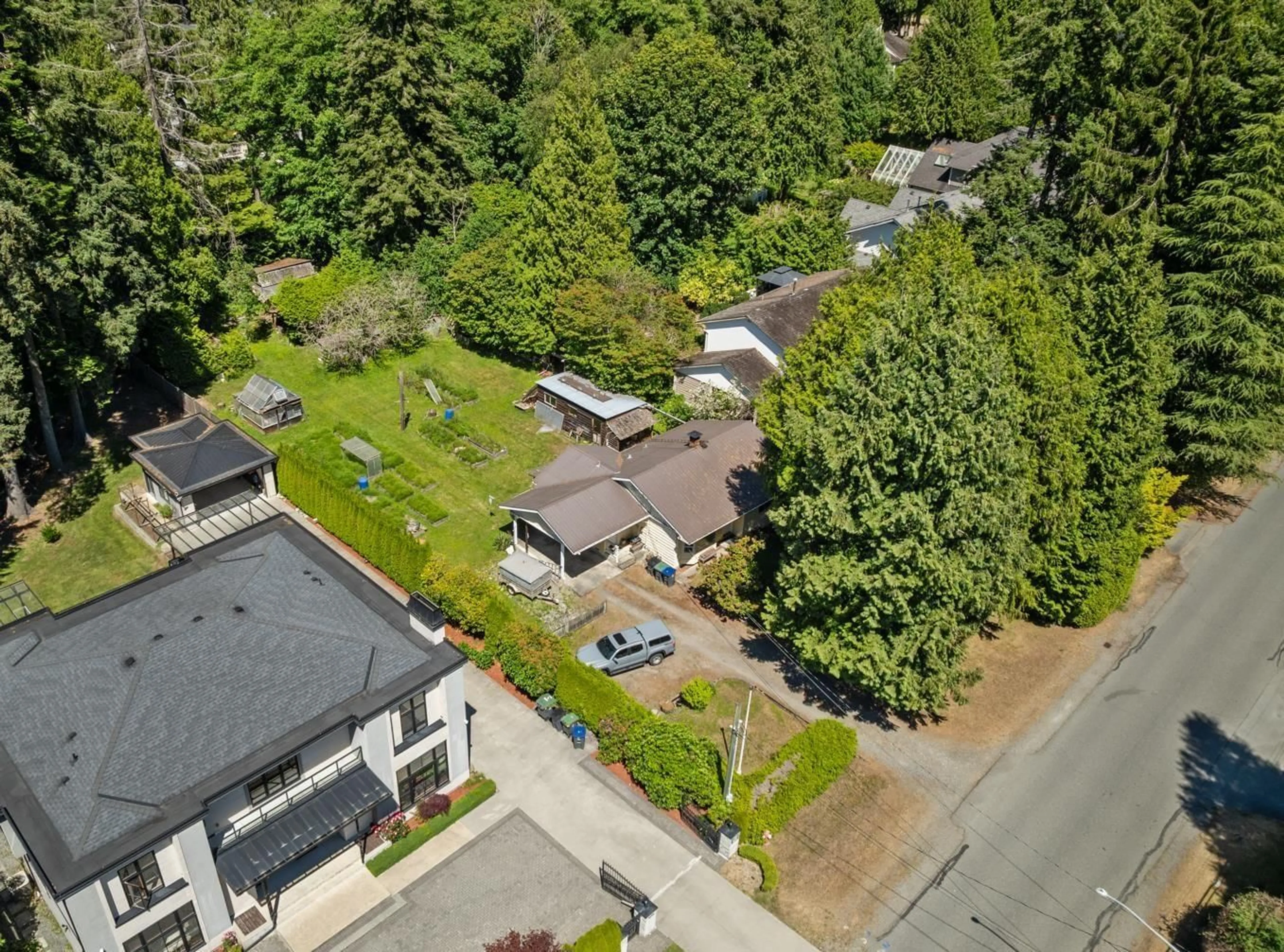 A pic from outside/outdoor area/front of a property/back of a property/a pic from drone, street for 12721 22 AVENUE, Surrey British Columbia V4A2B9