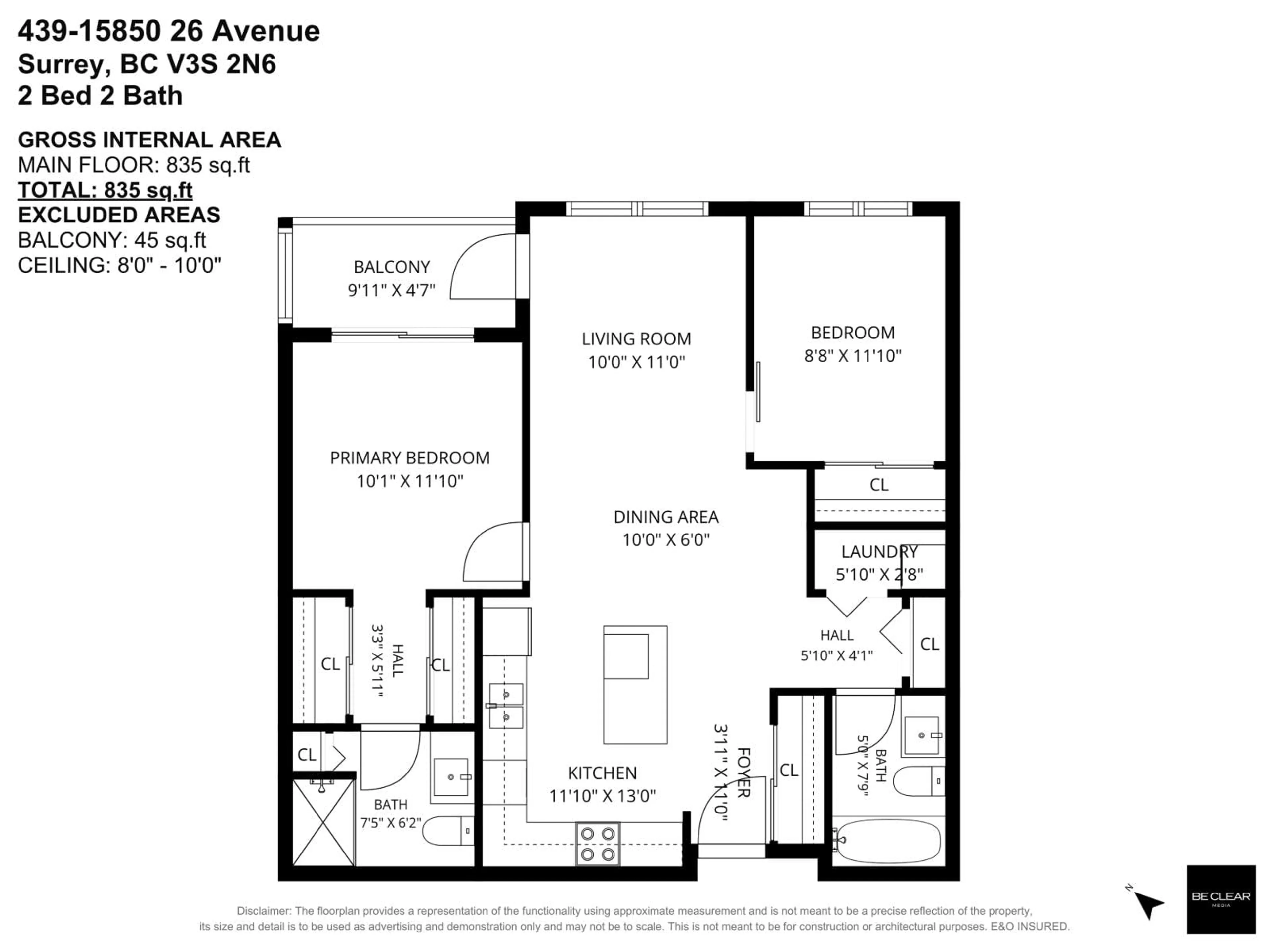 Floor plan for 439 - 15850 26 AVENUE, Surrey British Columbia V3S2N6