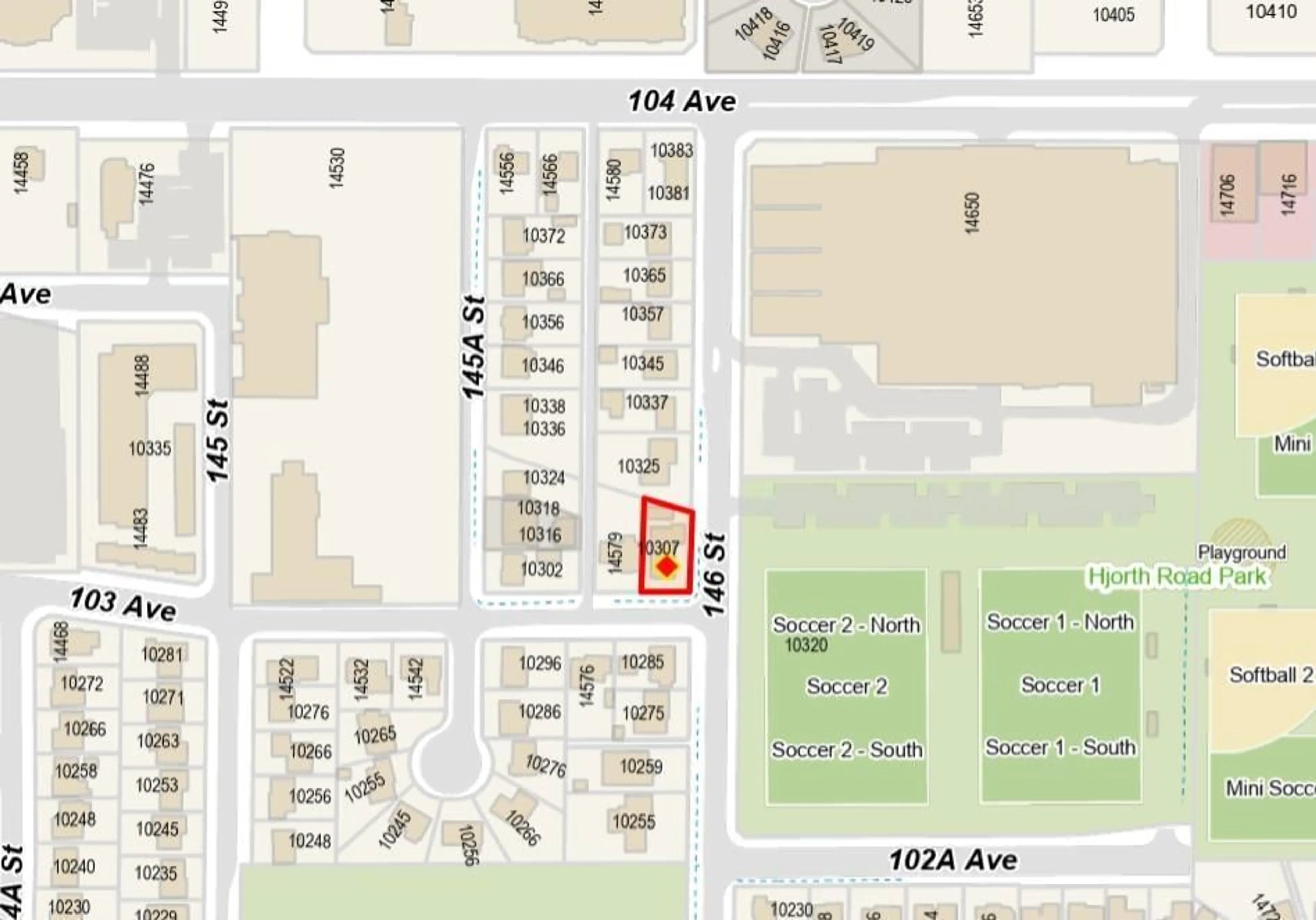 Picture of a map for 10307 146 STREET, Surrey British Columbia V3R3T3