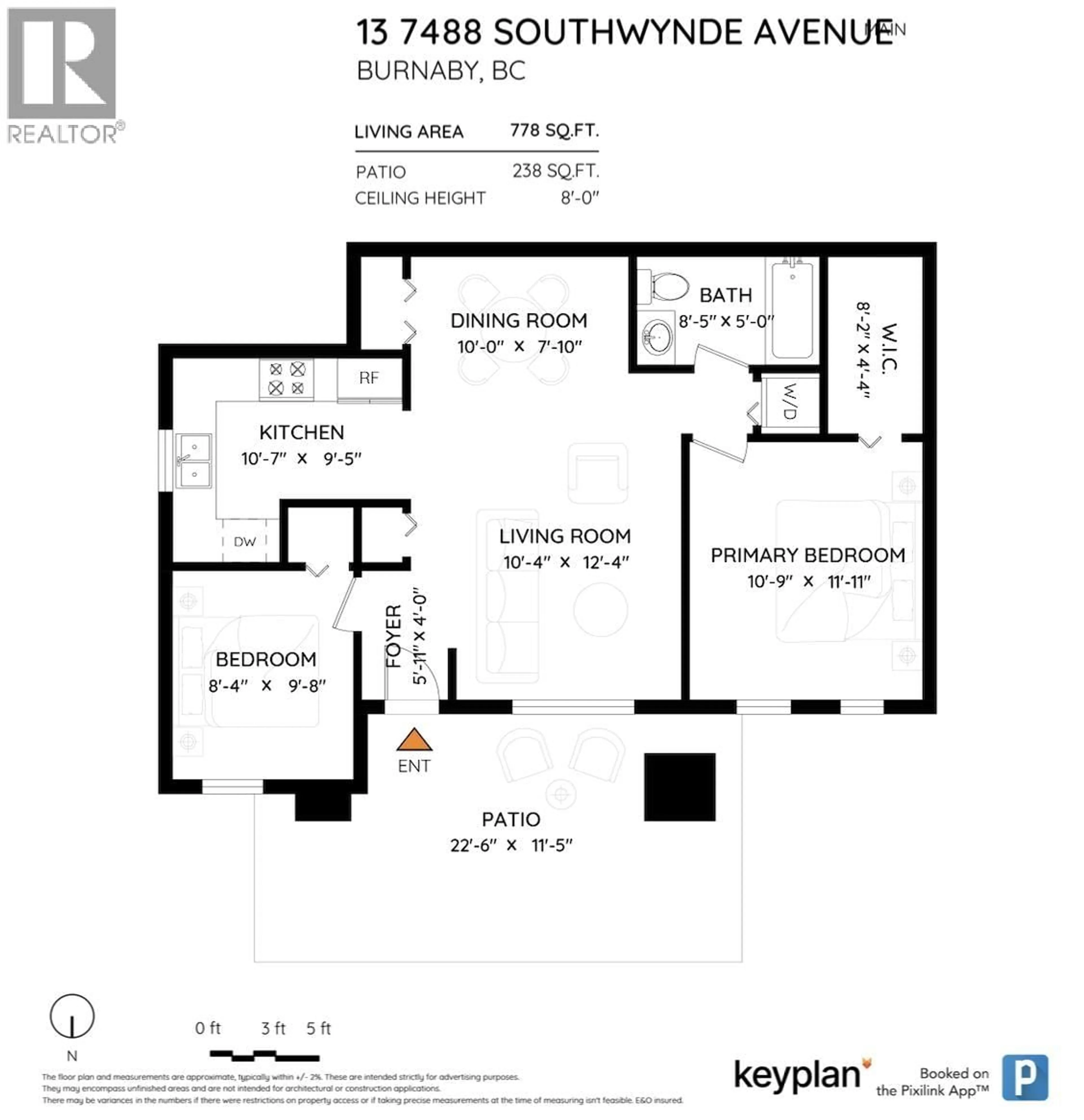 Floor plan for 13 - 7488 SOUTHWYNDE AVENUE, Burnaby British Columbia V3N5C6