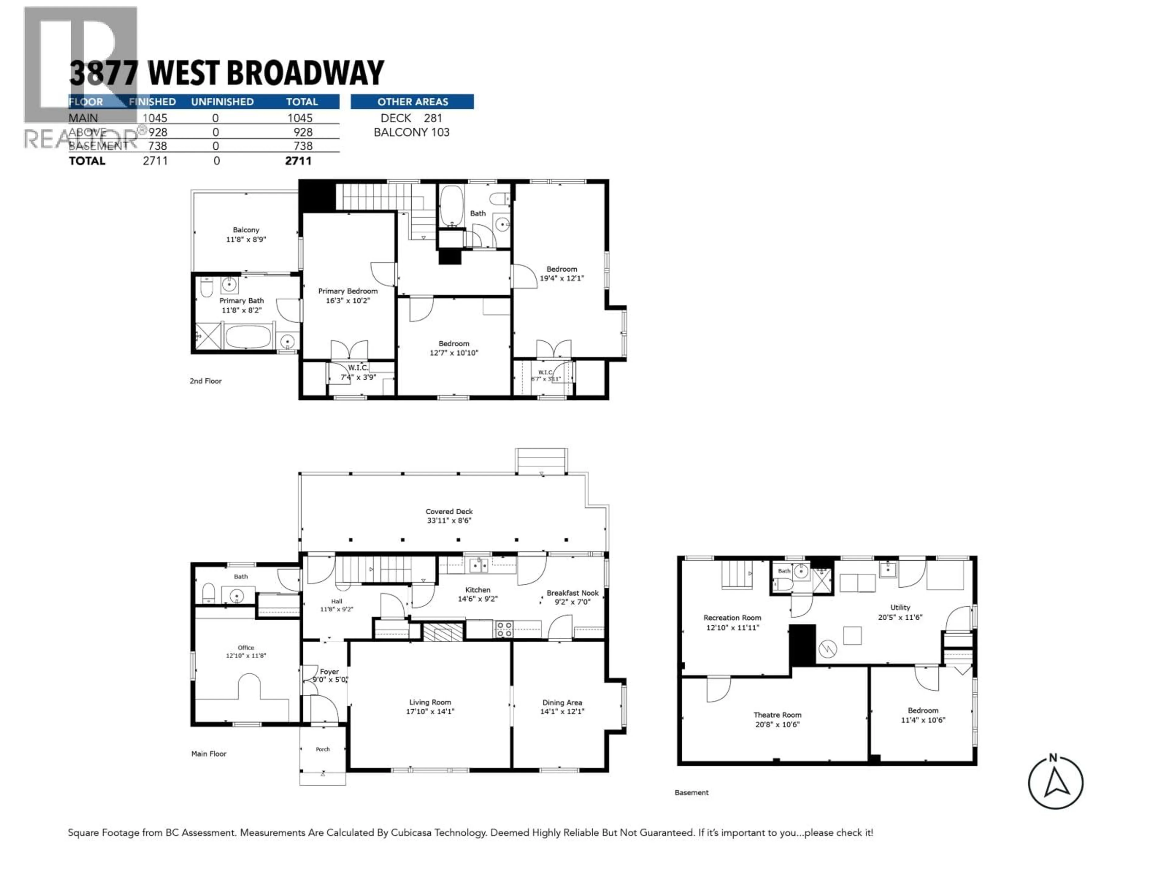 Floor plan for 3877 BROADWAY, Vancouver British Columbia V6R2C2