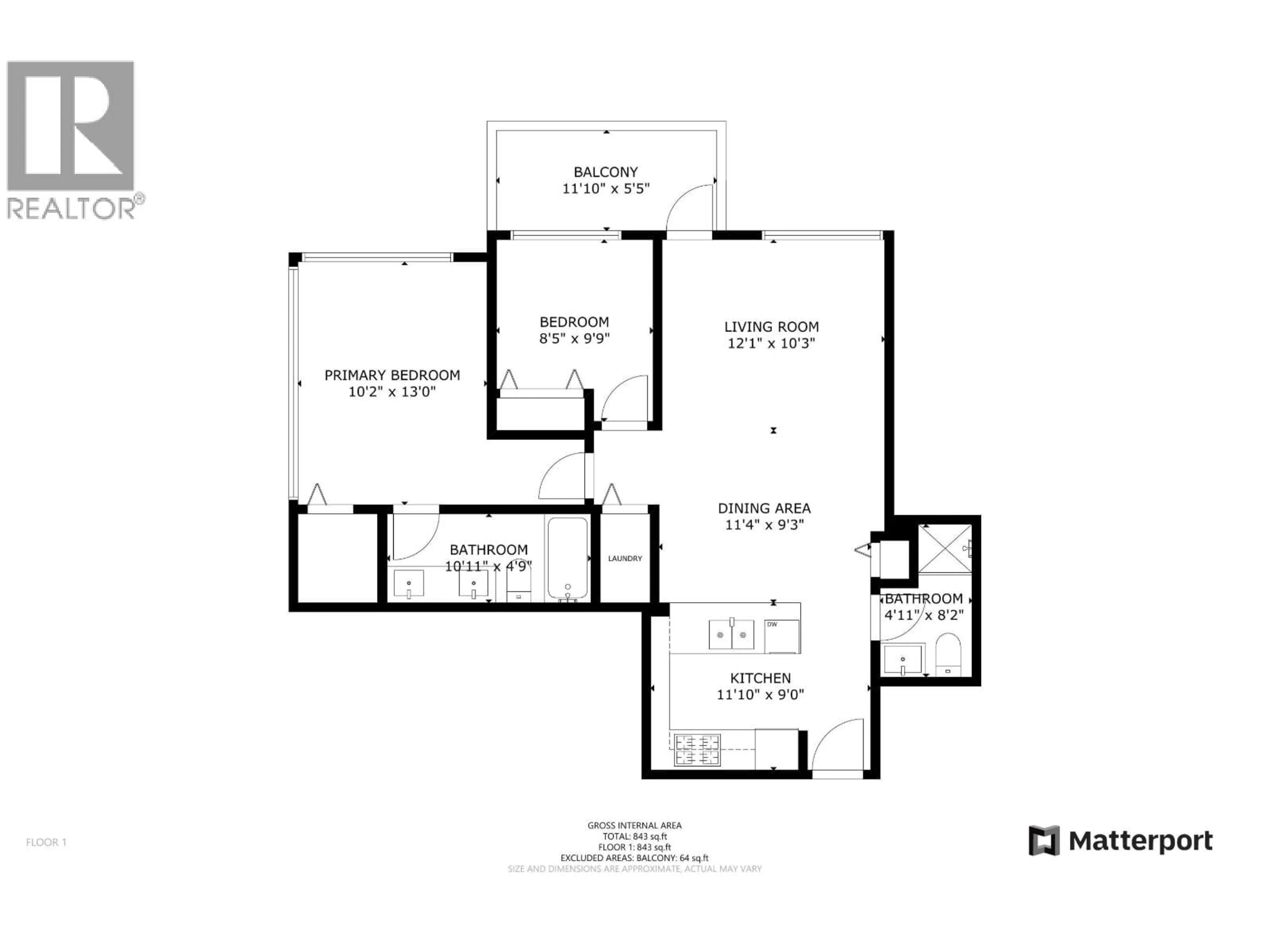 Floor plan for 1908 - 4880 BENNETT STREET, Burnaby British Columbia V5H0C1