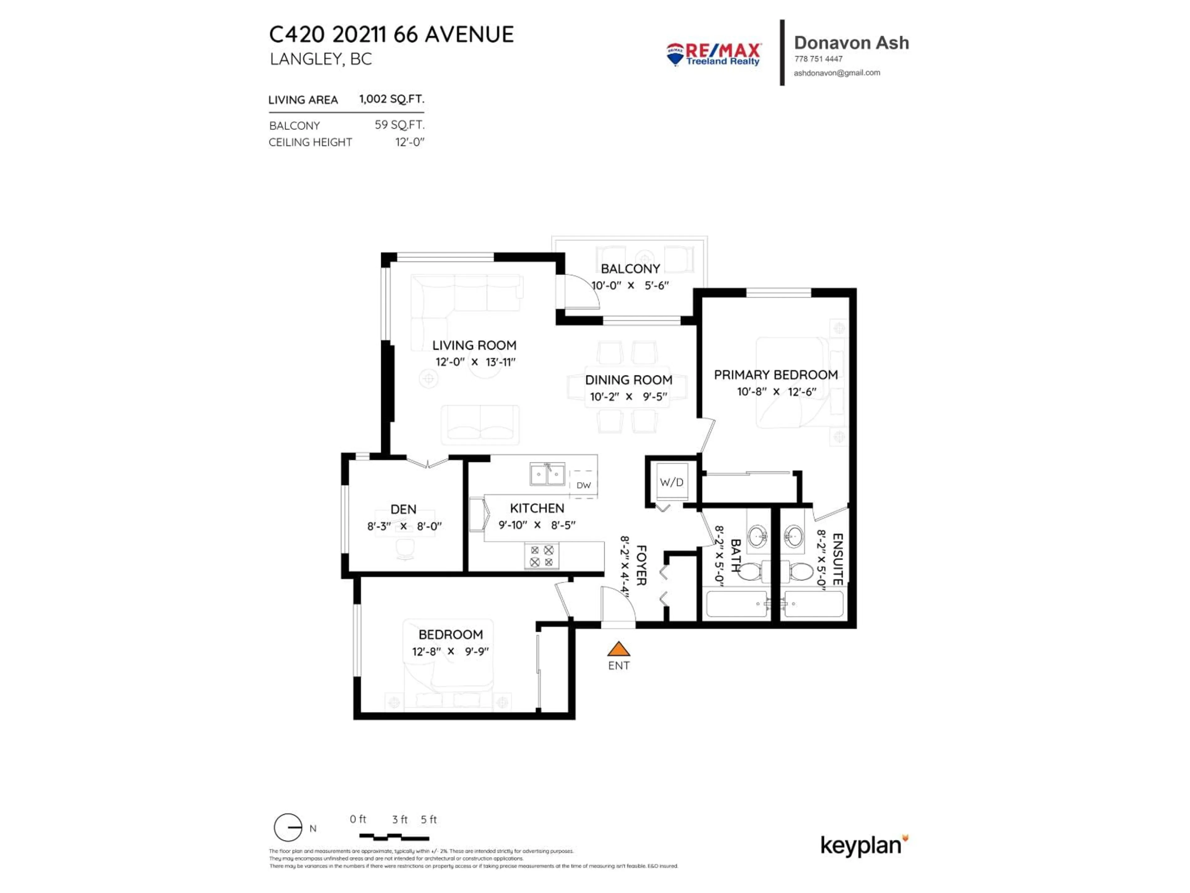 Floor plan for C420 - 20211 66 AVENUE, Langley British Columbia V2Y0L4