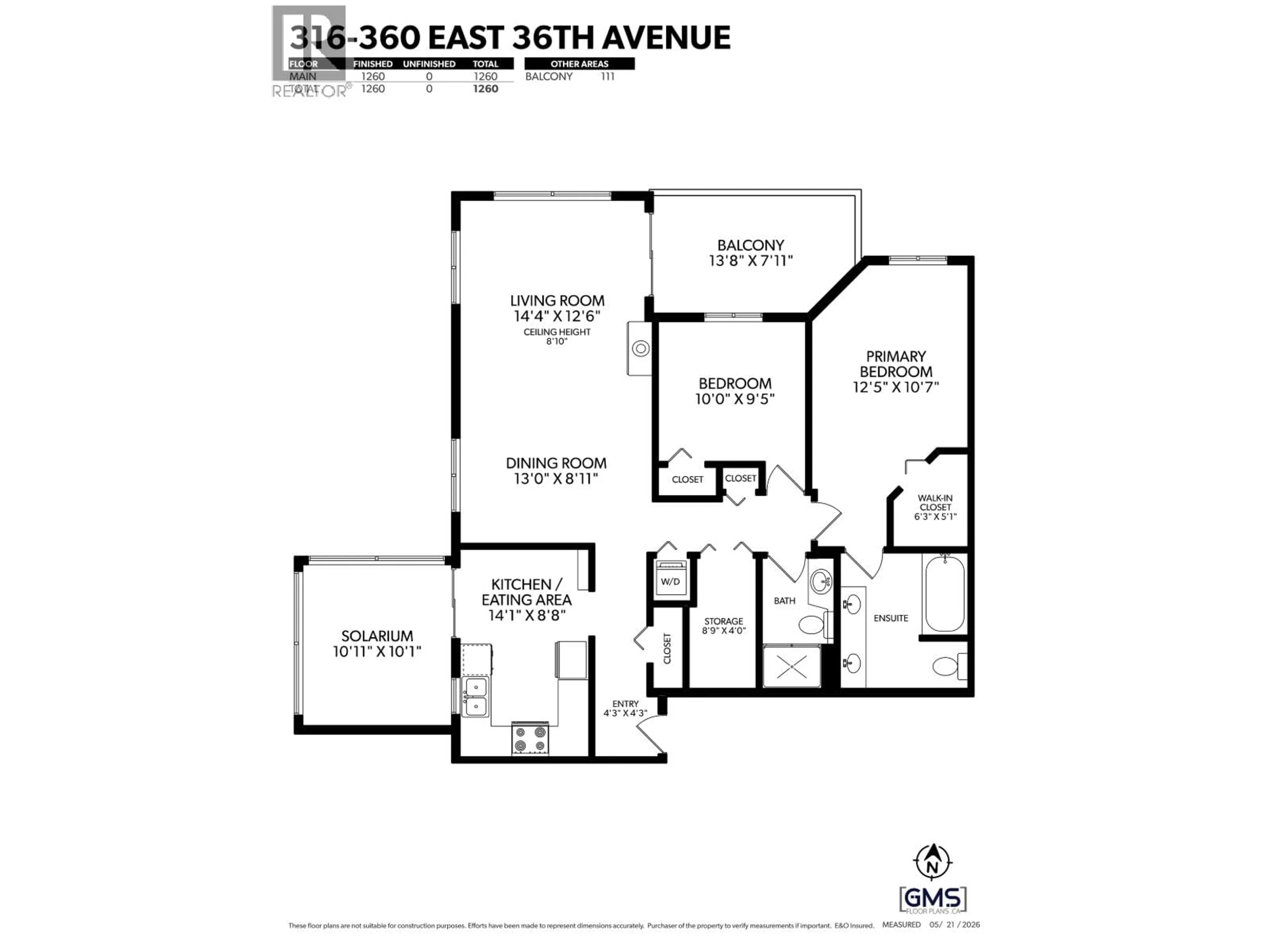 Floor plan for 316 - 360 36TH AVENUE, Vancouver British Columbia V5W4B9