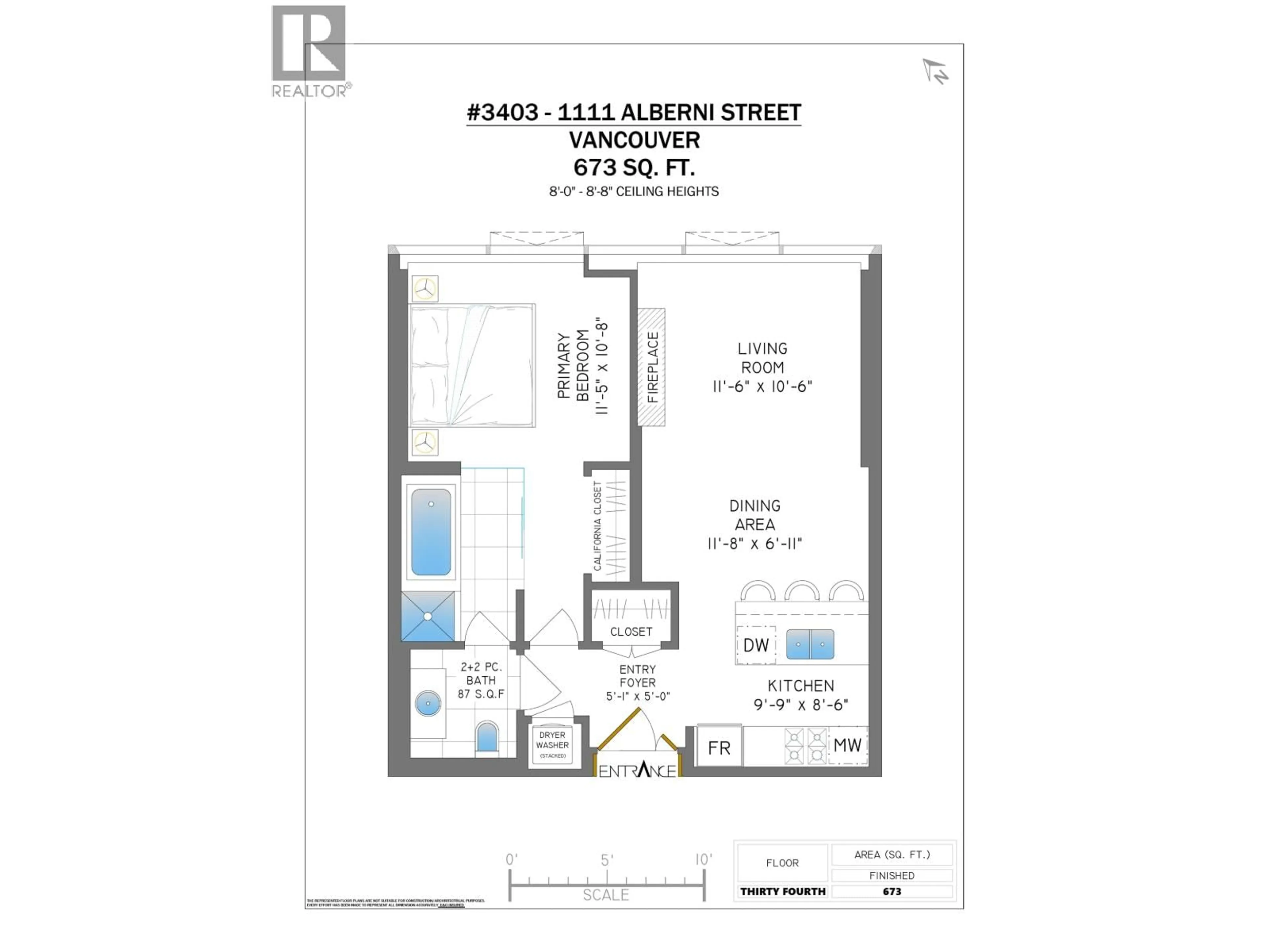 Floor plan for 3403 - 1111 ALBERNI STREET, Vancouver British Columbia V6E4V2