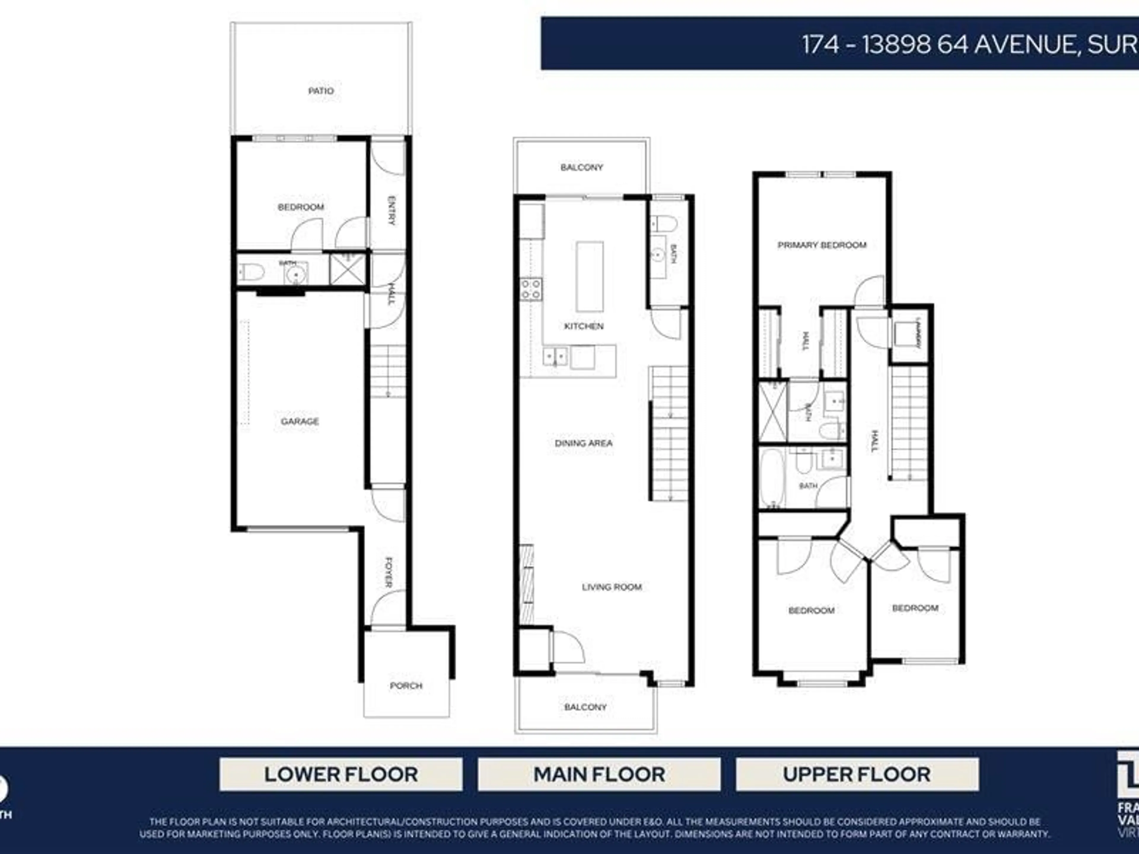 Floor plan for 174 - 13898 64 AVENUE, Surrey British Columbia V3W1L6