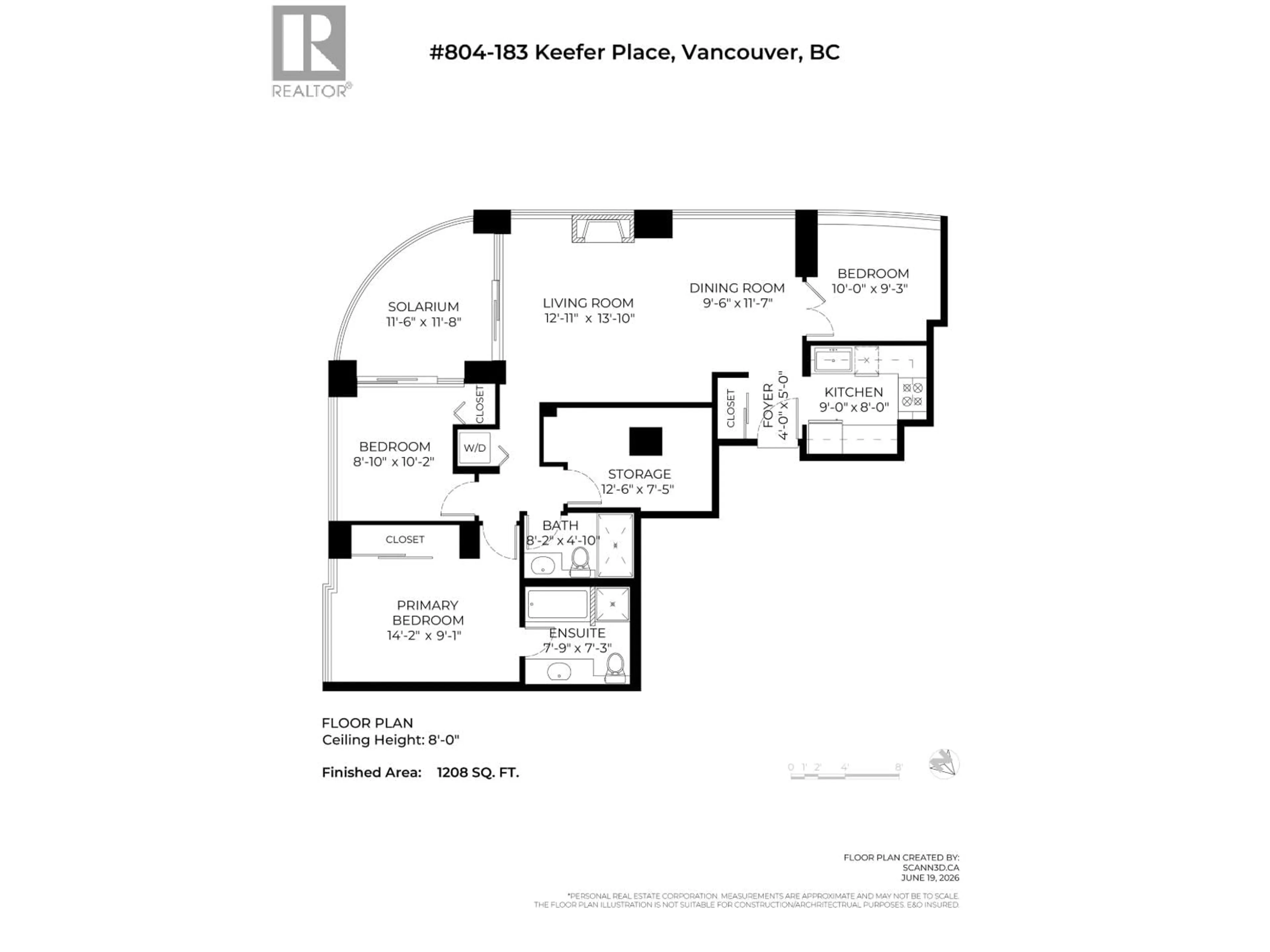 Floor plan for 804 - 183 KEEFER PLACE, Vancouver British Columbia V6B6B9