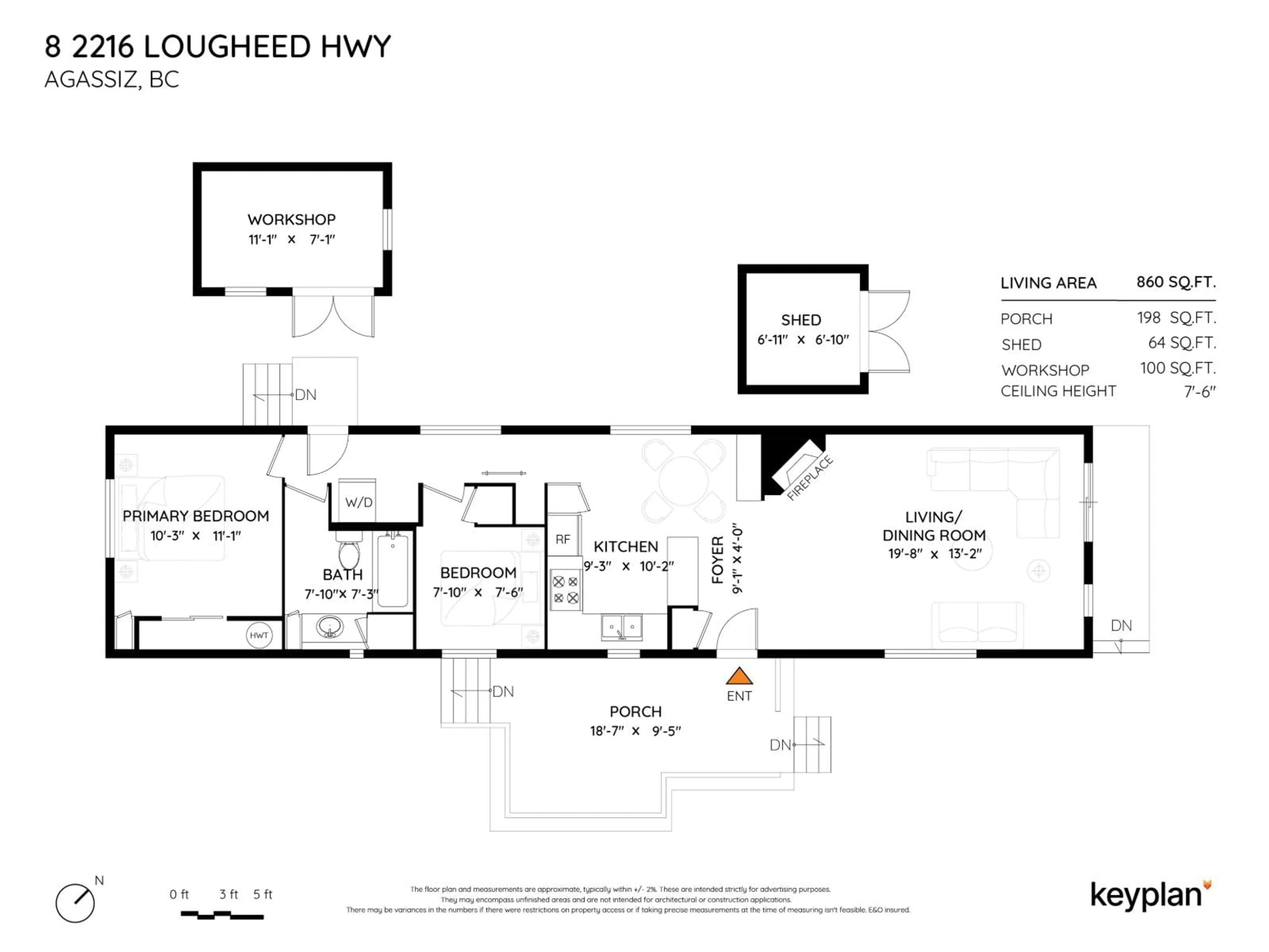 Floor plan for 8 - 2216 LOUGHEED HIGHWAY, Agassiz British Columbia V0M1A1