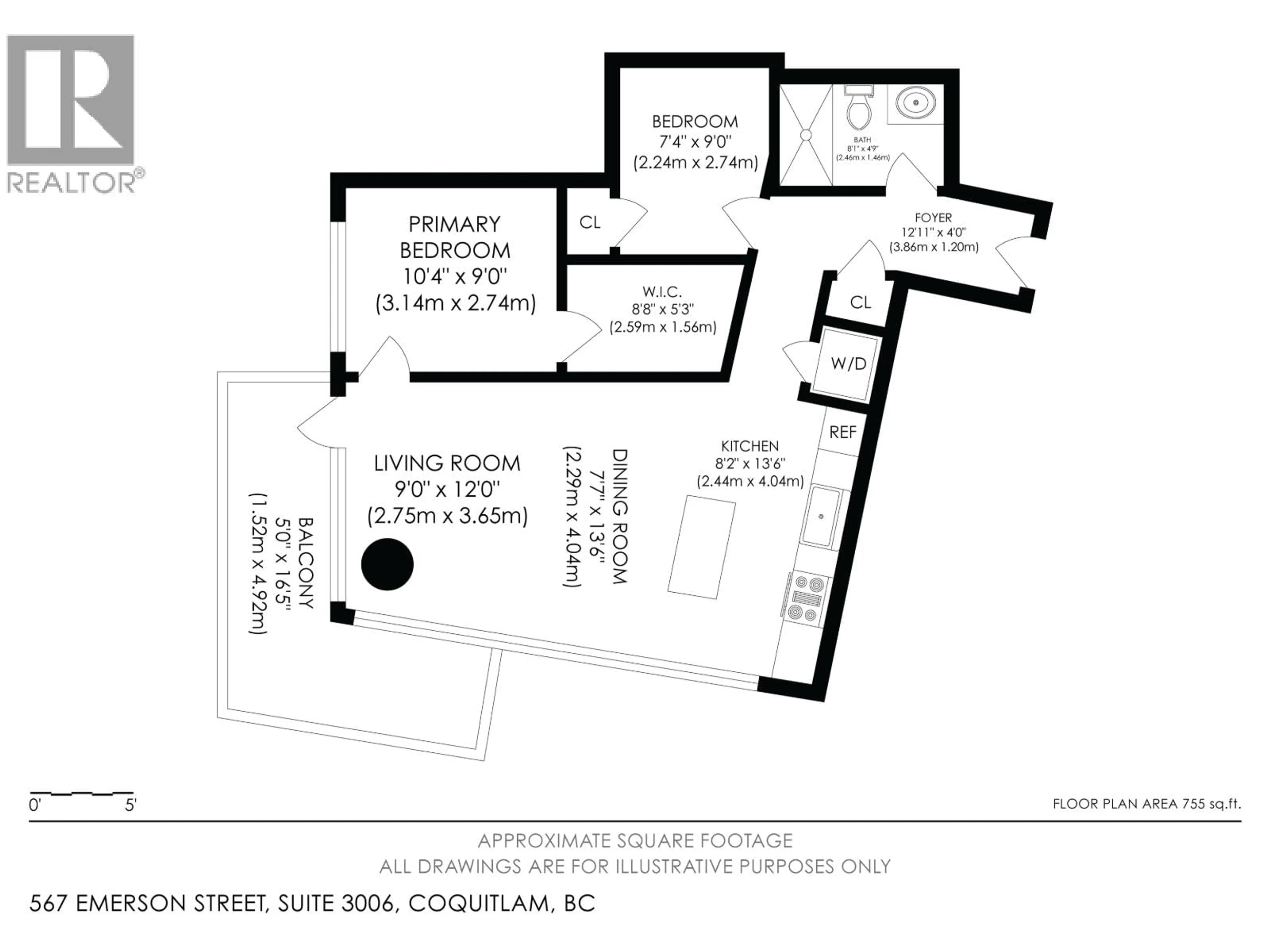 Floor plan for 3006 - 567 EMERSON STREET, Coquitlam British Columbia V3J0M8