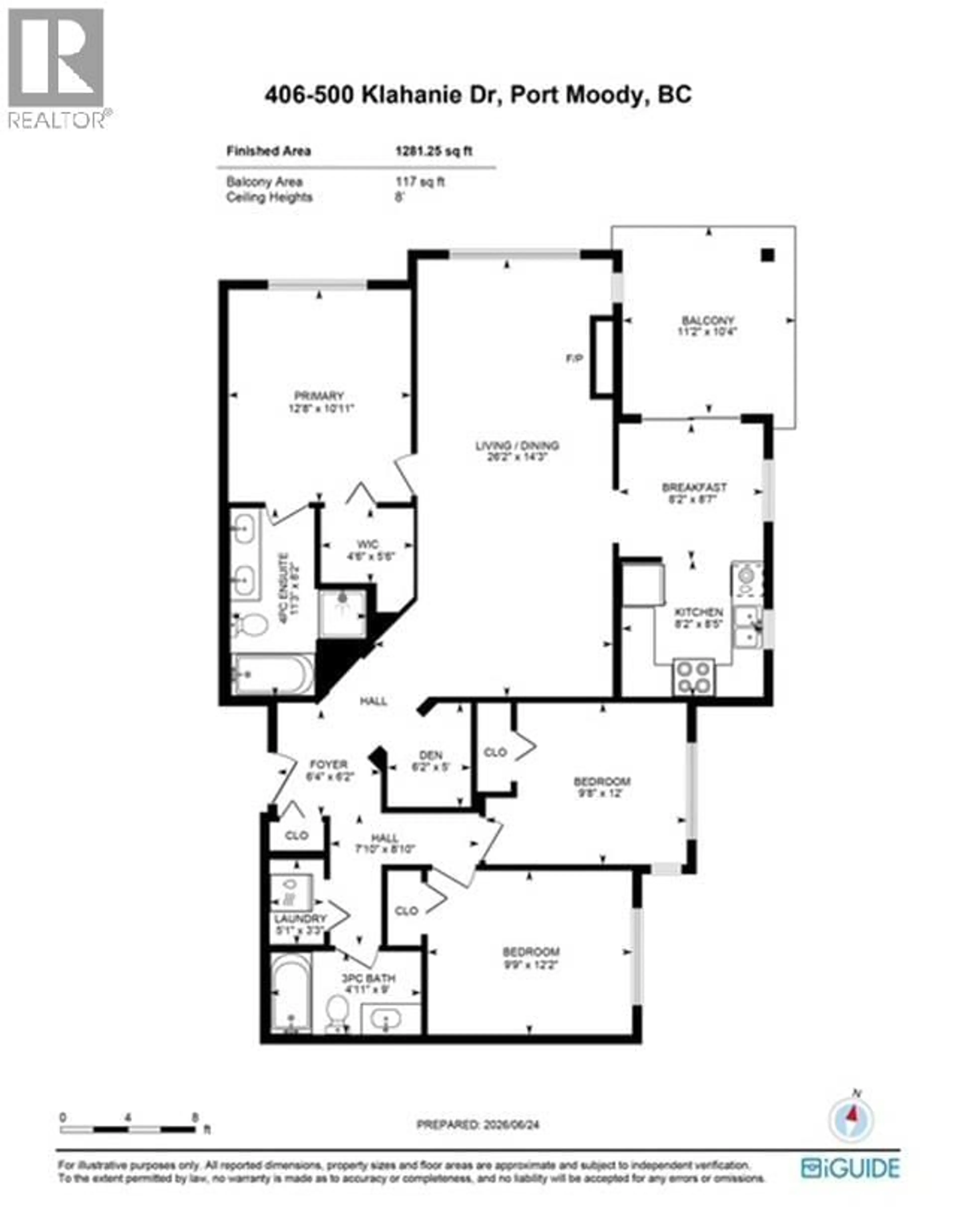 Floor plan for 406 - 500 KLAHANIE DRIVE, Port Moody British Columbia V3H5L1
