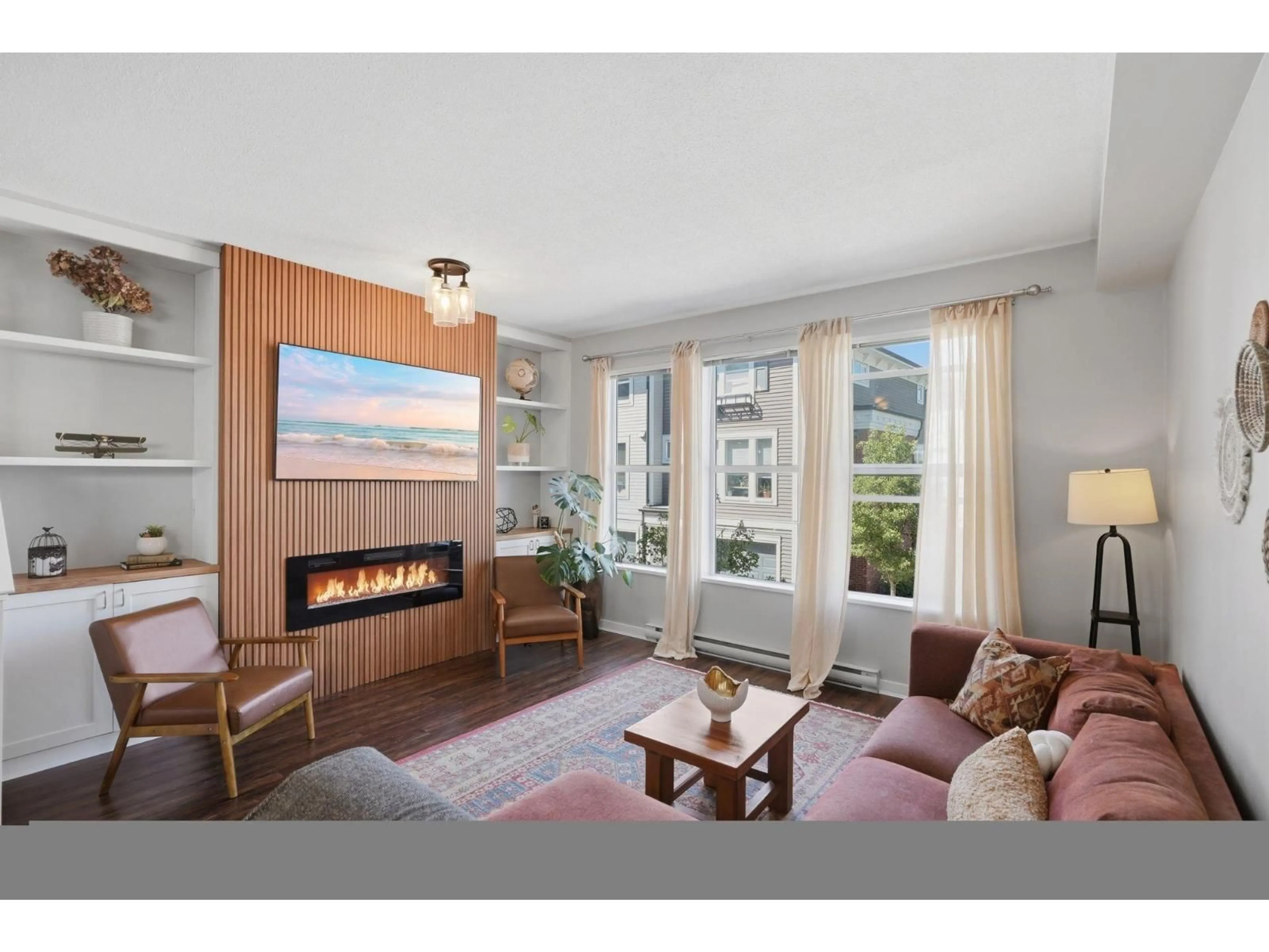Living room with furniture, wood/laminate floor for 76 - 10415 DELSOM CRESCENT, Delta British Columbia V4C0B1
