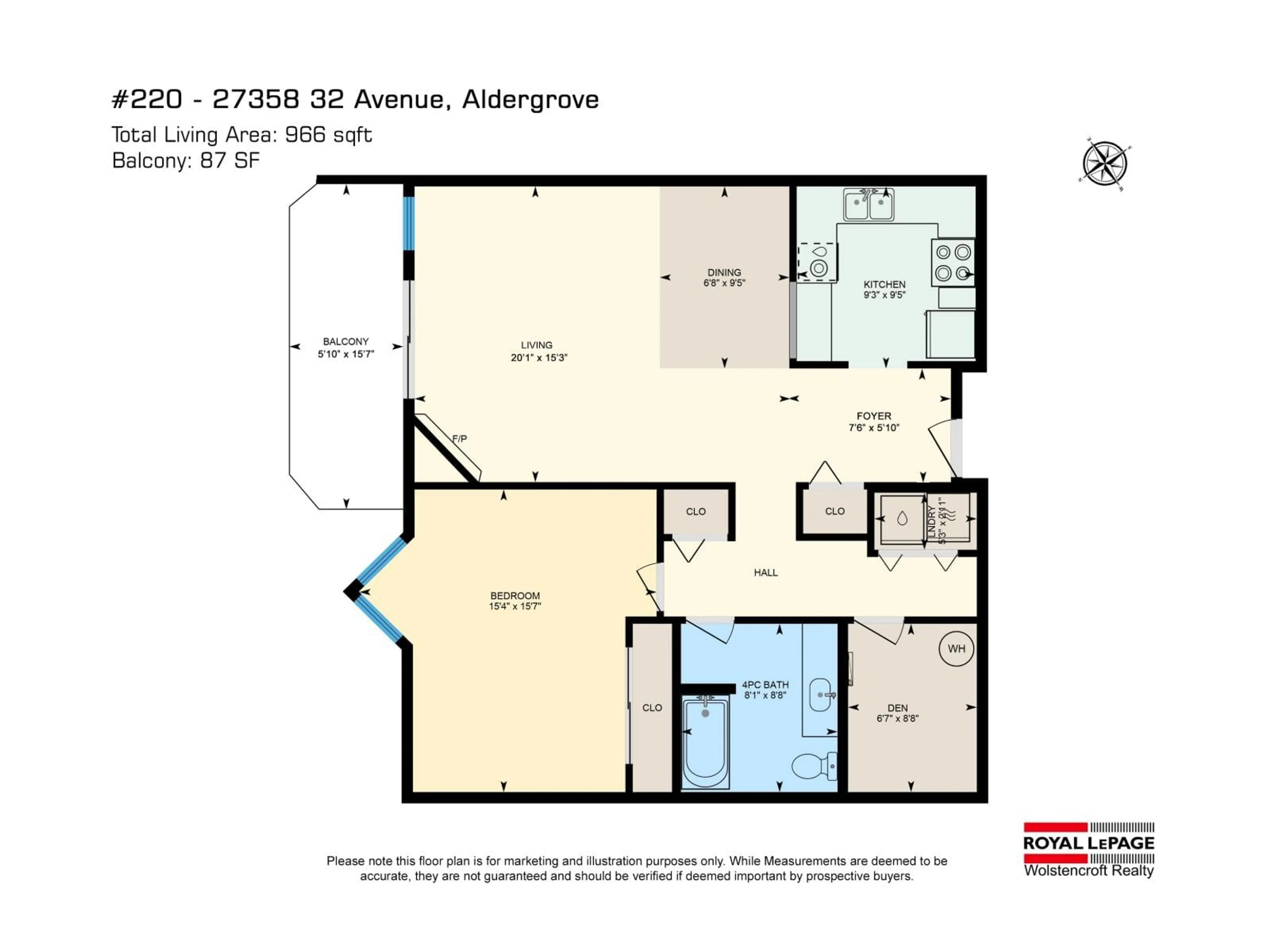 Floor plan for 220 - 27358 32 AVENUE, Langley British Columbia V4W3M5