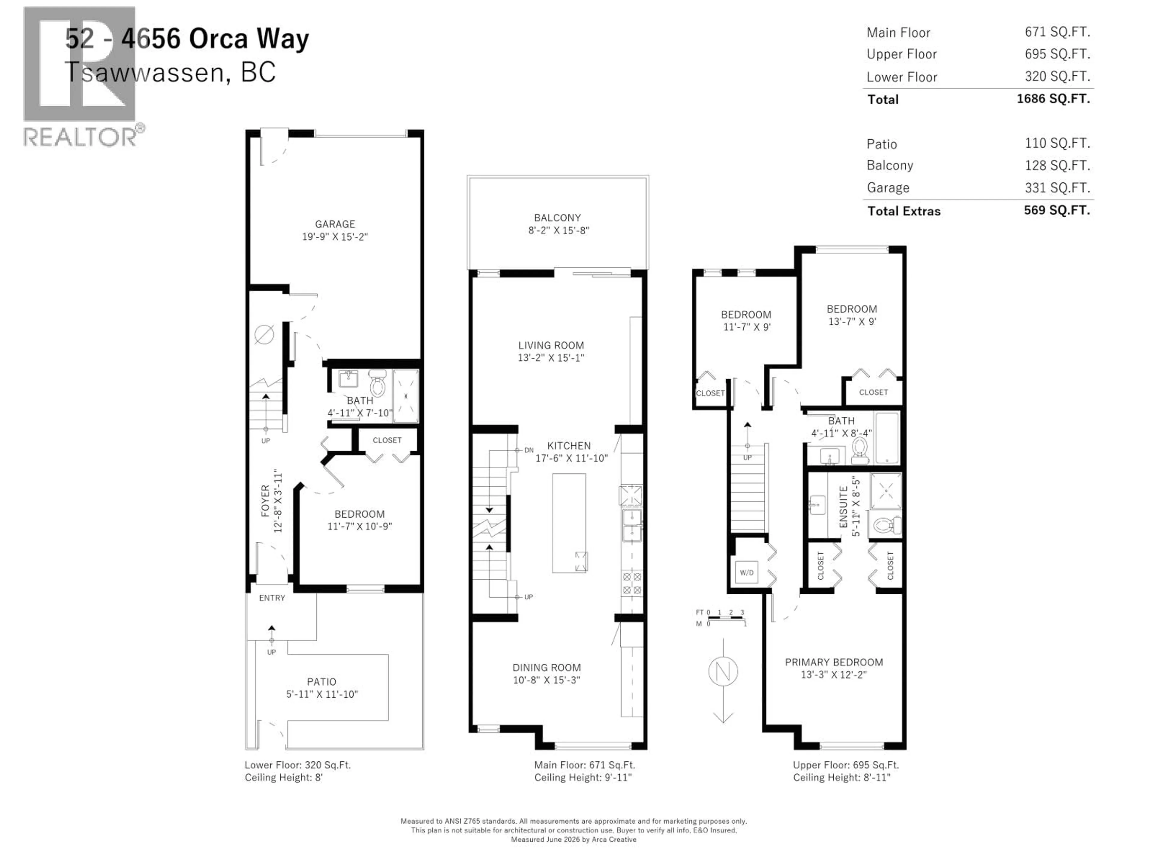 Floor plan for 52 - 4656 ORCA WAY, Tsawwassen British Columbia V4M0C9