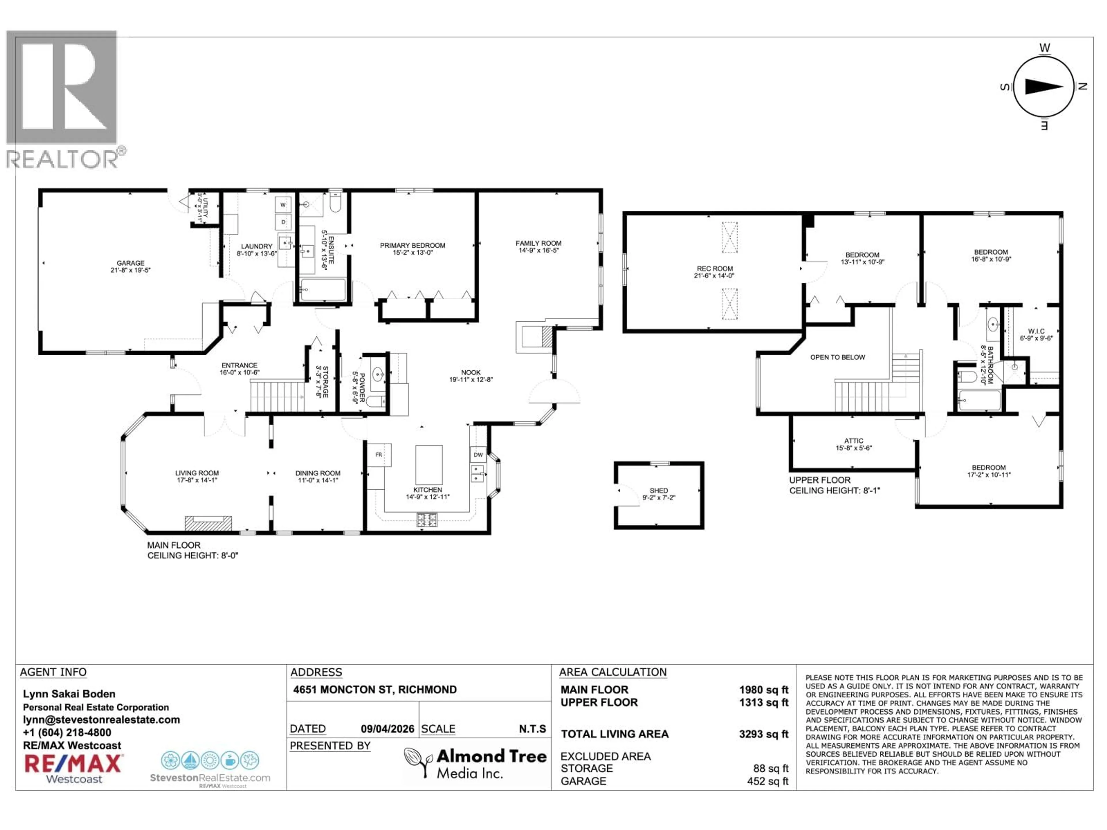Floor plan for 4651 MONCTON STREET, Richmond British Columbia V7E3A8