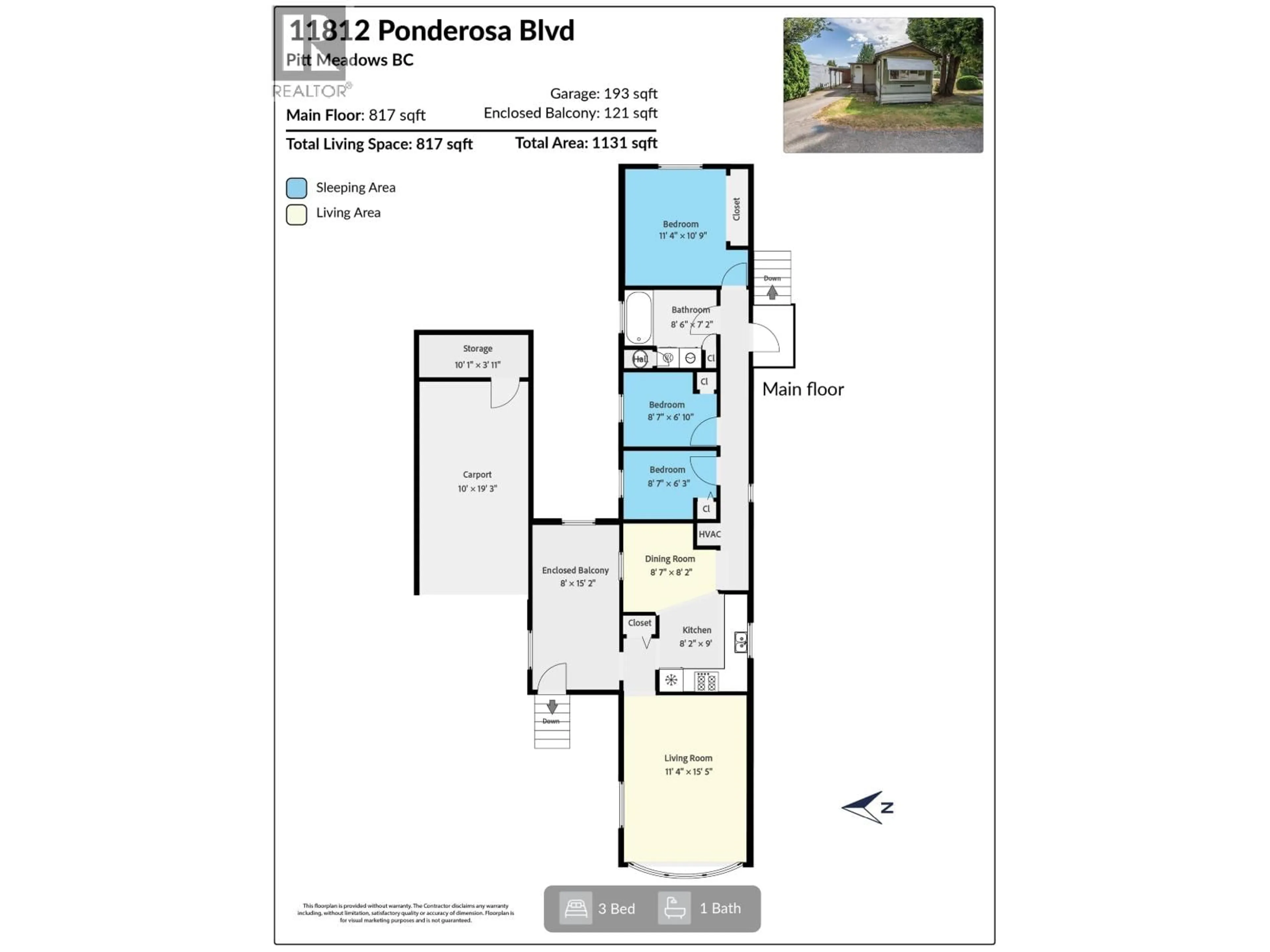 Floor plan for 1 - 11812 PONDEROSA BOULEVARD, Pitt Meadows British Columbia V3Y1Z3
