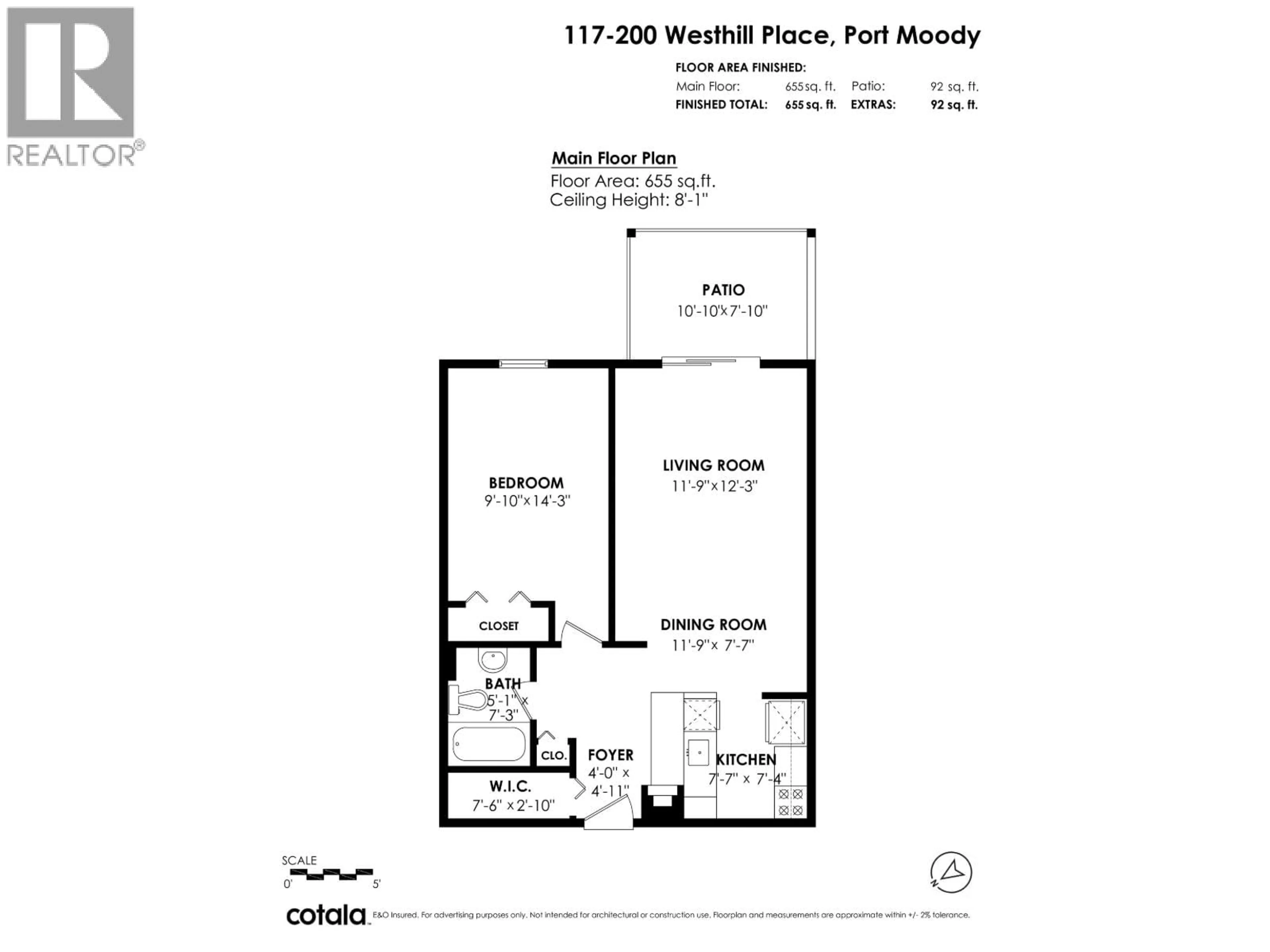 Floor plan for 117 - 200 WESTHILL PLACE, Port Moody British Columbia V3H1V2
