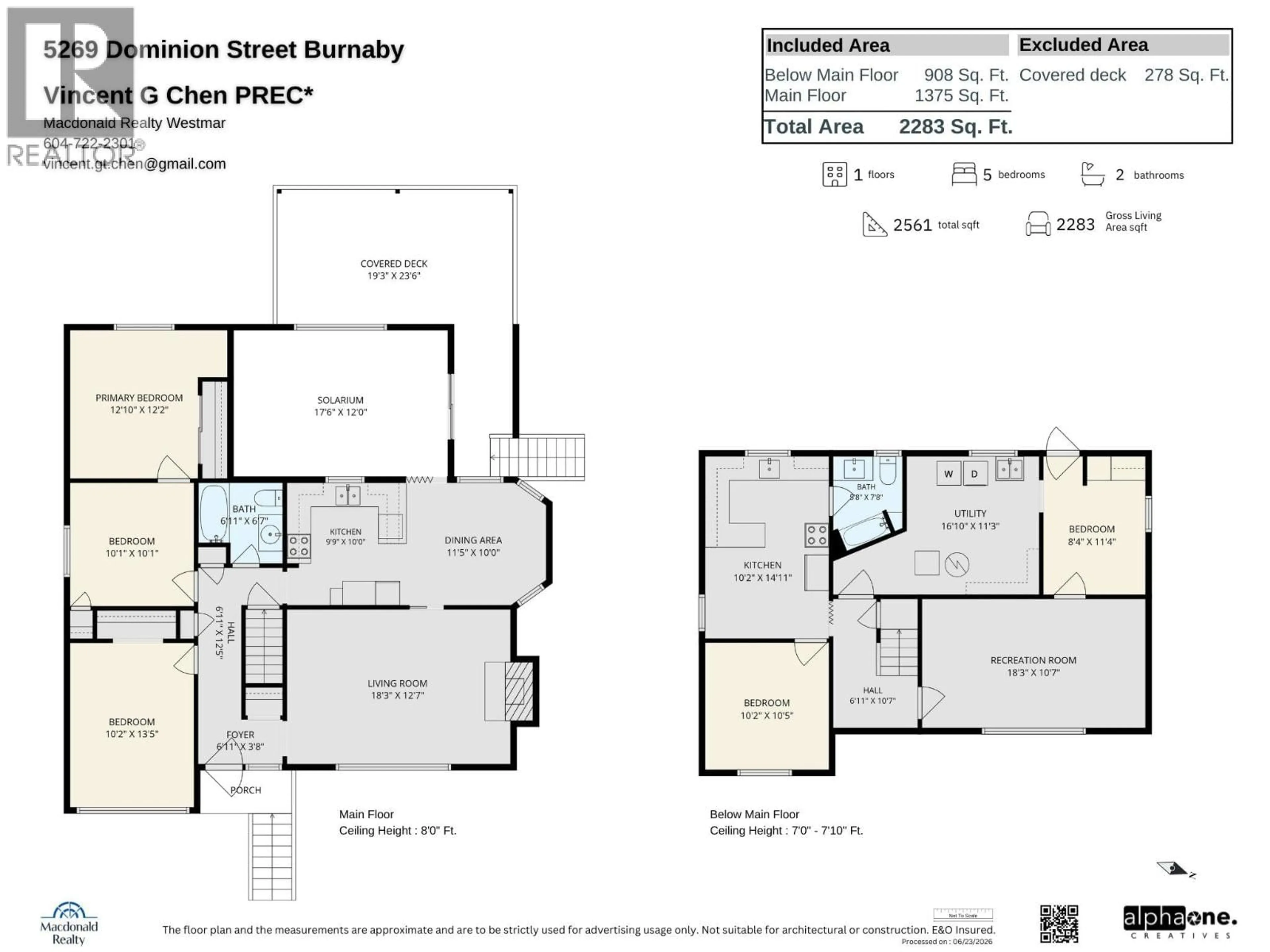Floor plan for 5269 DOMINION STREET, Burnaby British Columbia V5G1E1