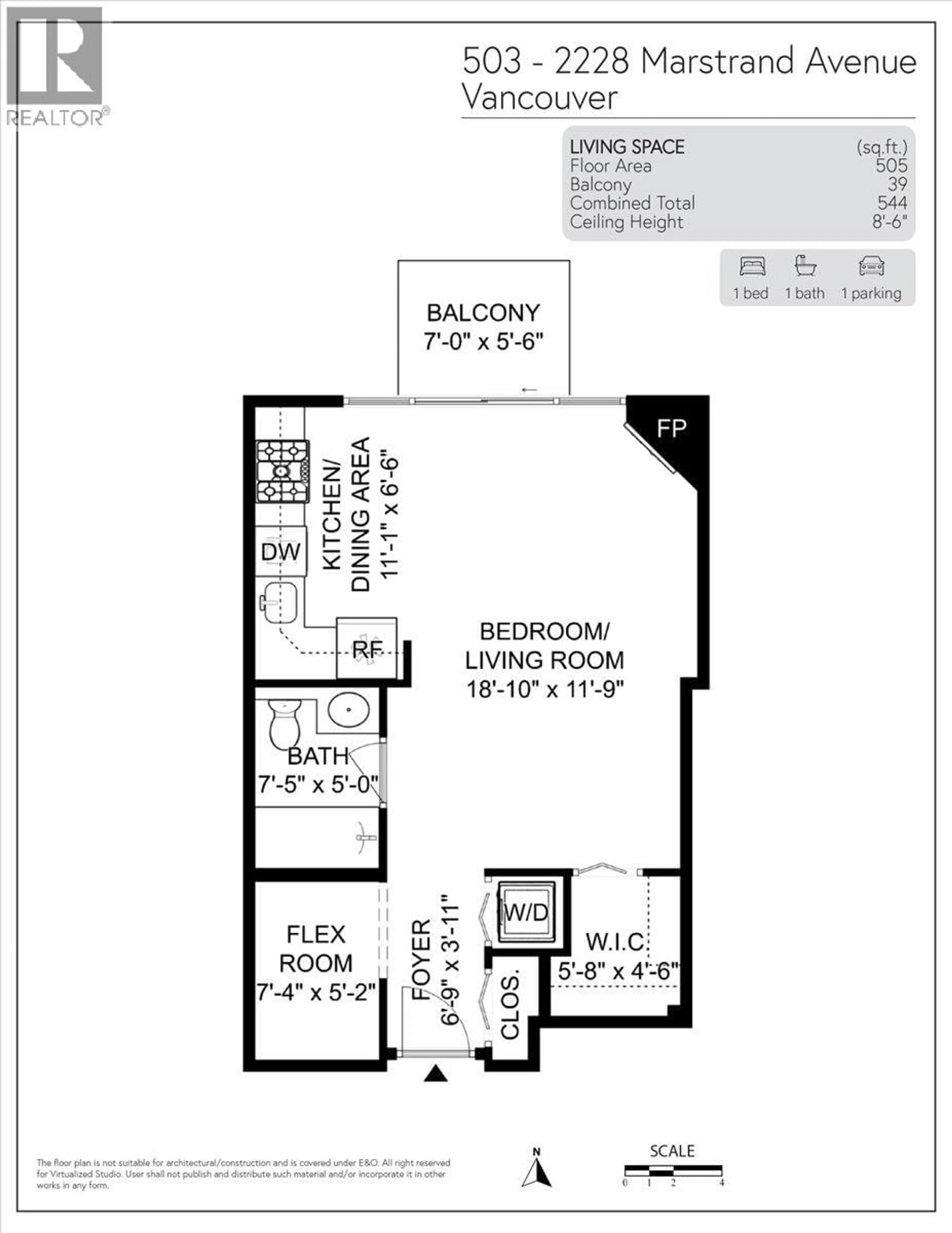 Floor plan for 503 - 2228 MARSTRAND AVENUE, Vancouver British Columbia V6K4T1