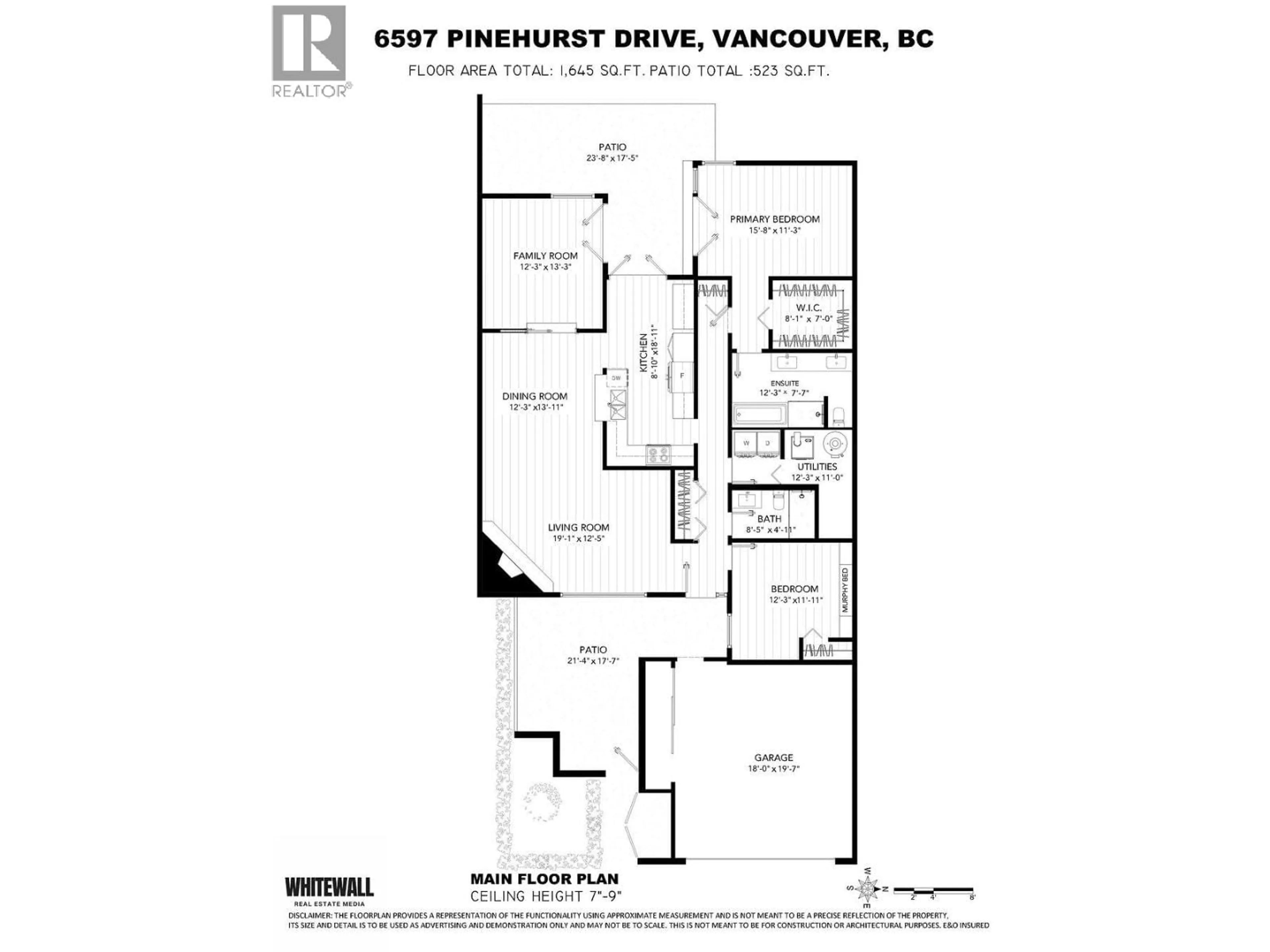 Floor plan for 6597 PINEHURST DRIVE, Vancouver British Columbia V5X4N9