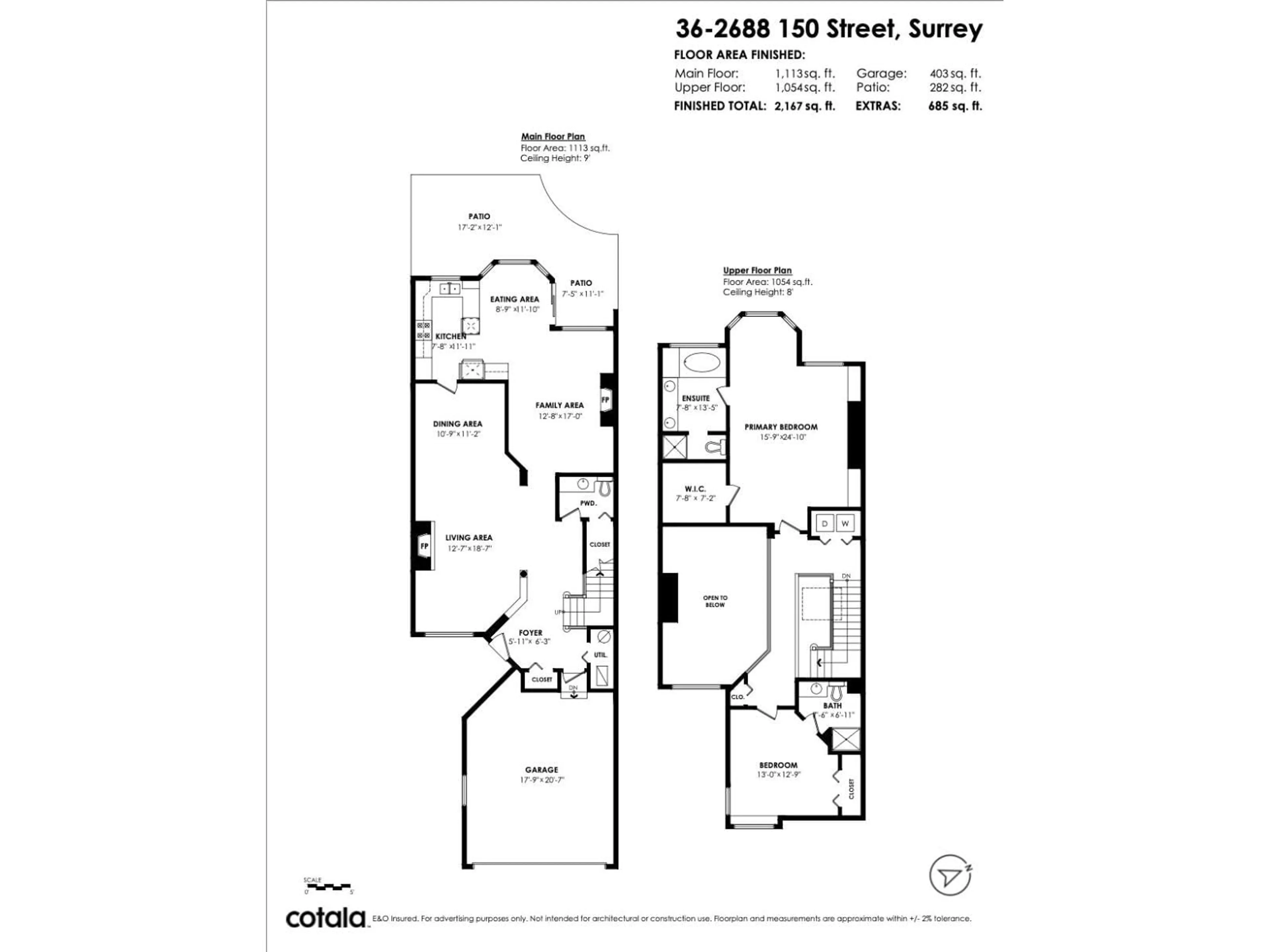 Floor plan for 36 - 2688 150 STREET, Surrey British Columbia V4A4N1
