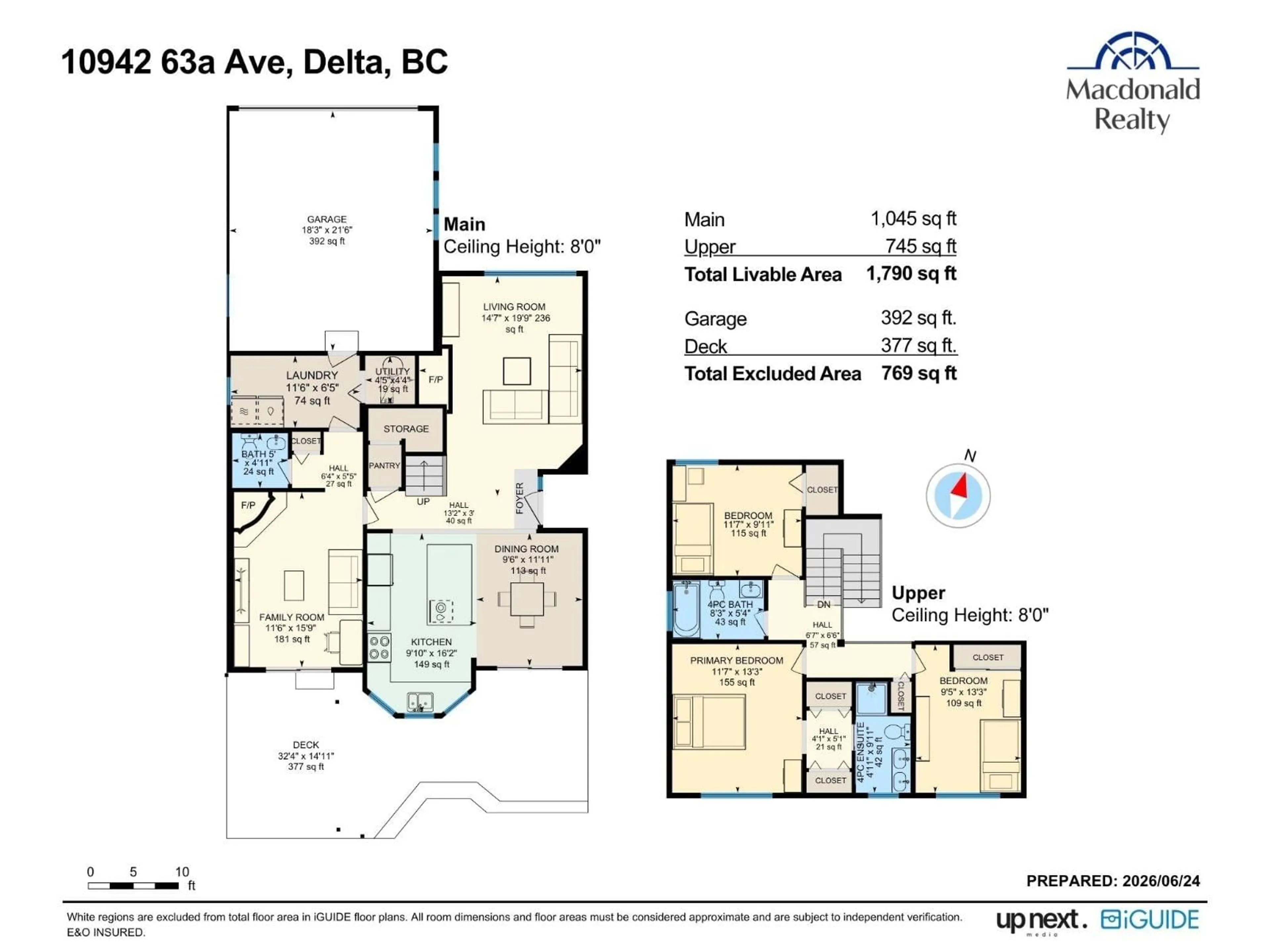 Floor plan for 10942 63A AVENUE, Delta British Columbia V4E3B6