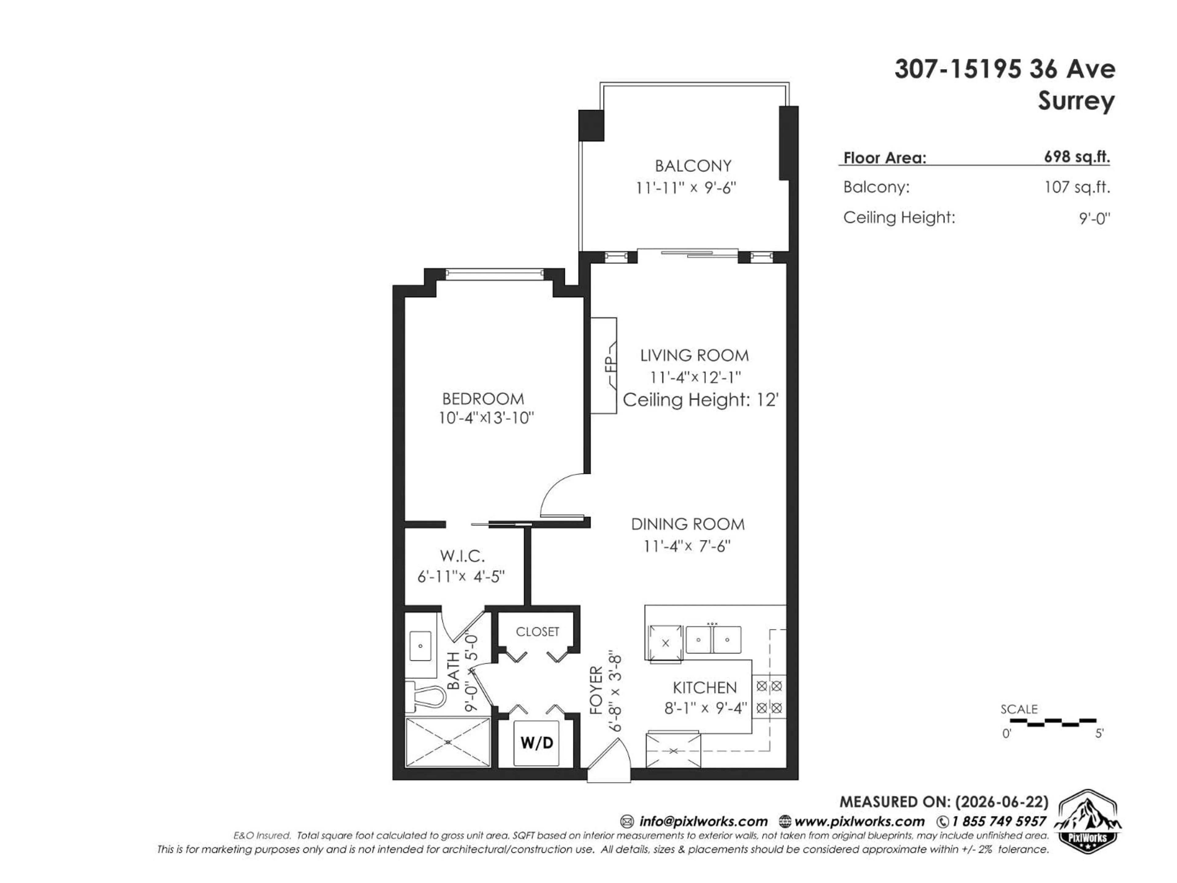 Floor plan for 307 - 15195 36 AVENUE, Surrey British Columbia V3Z4R3