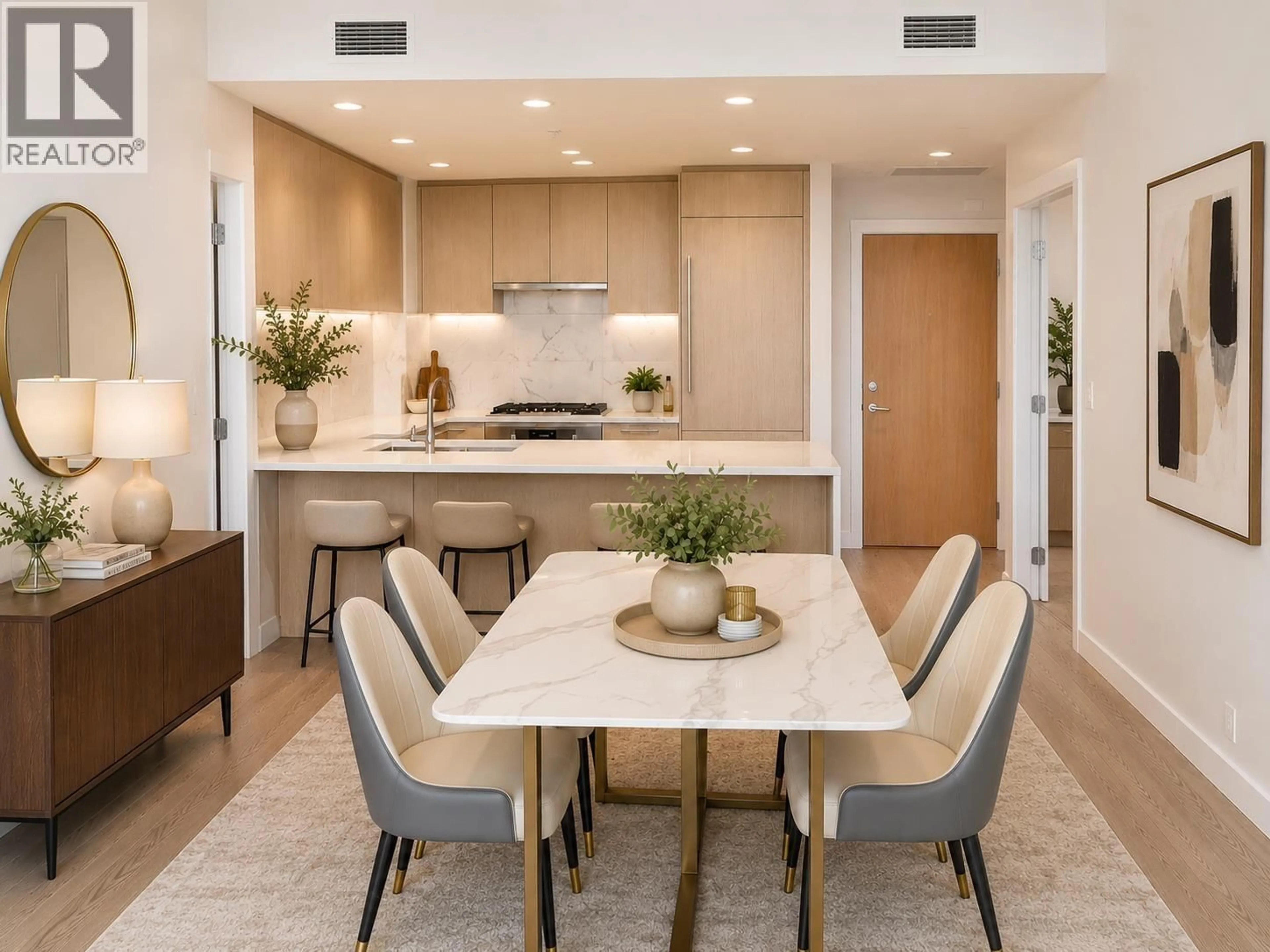 Contemporary kitchen, ceramic/tile floor for 1305 - 3533 ROSS DRIVE, Vancouver British Columbia V6S0L3