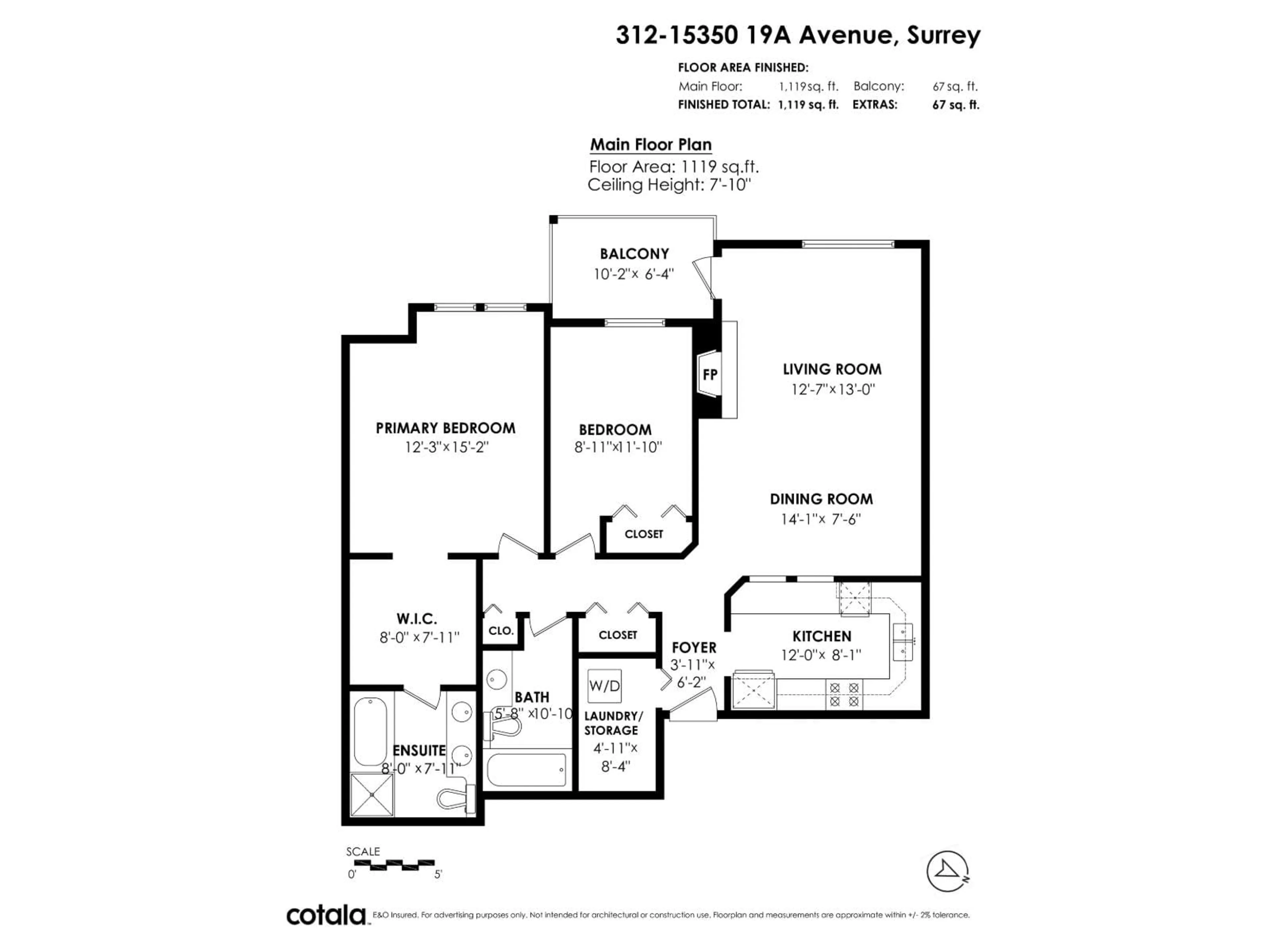 Floor plan for 312 - 15350 19A AVENUE, Surrey British Columbia V4A9W1