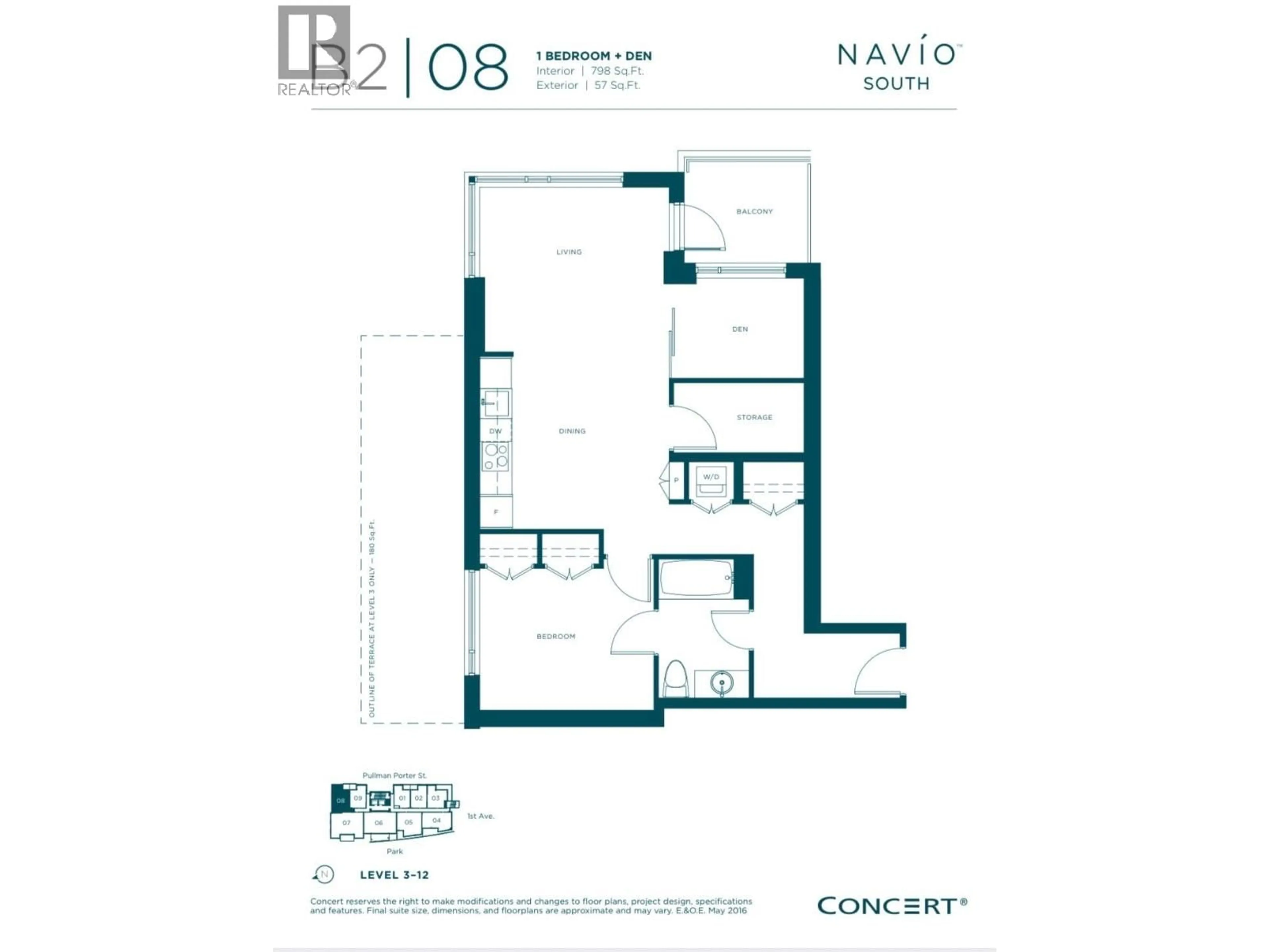 Floor plan for 808 - 1688 PULLMAN PORTER STREET, Vancouver British Columbia V6A0H3