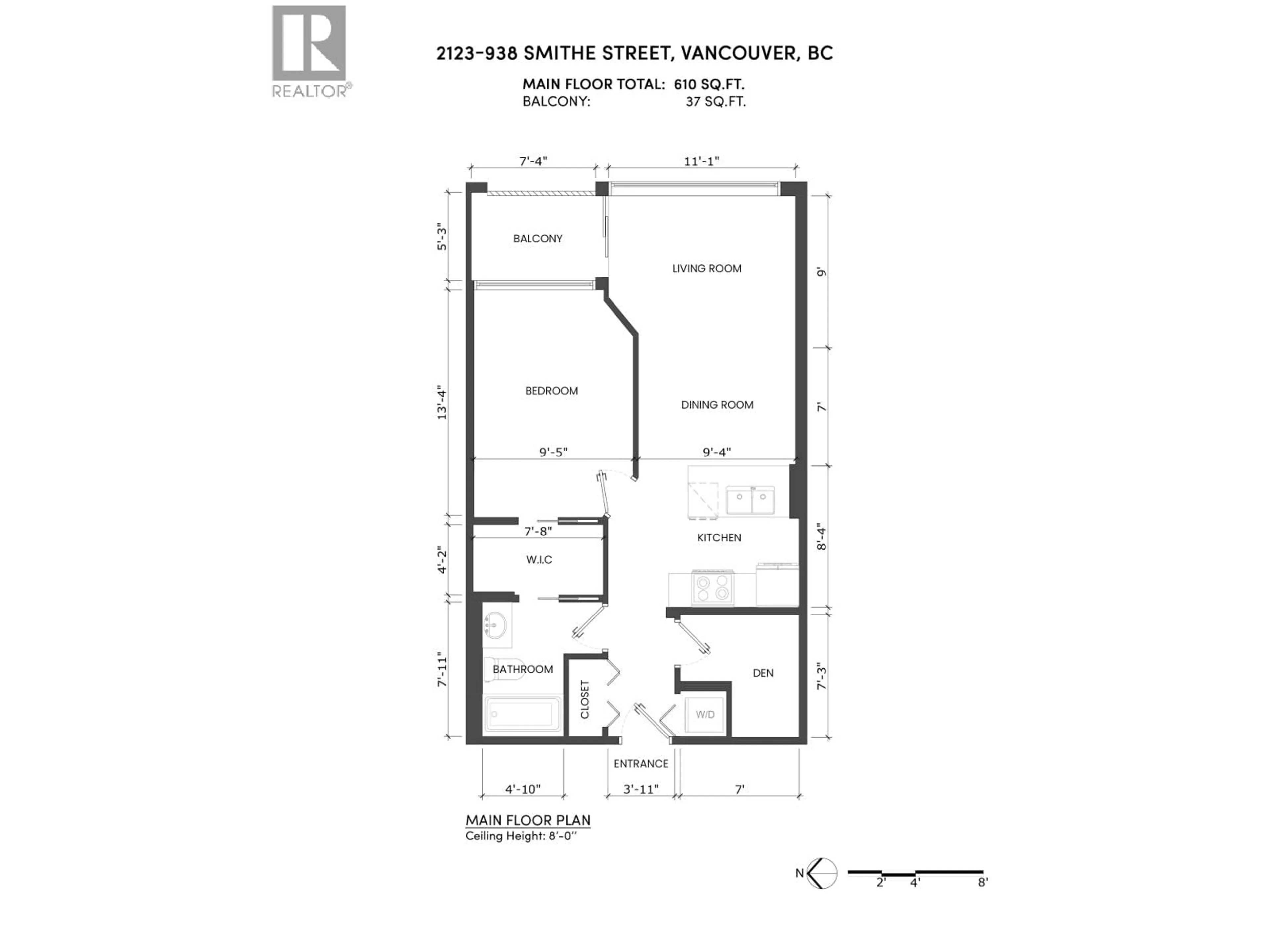 Floor plan for 2123 - 938 SMITHE STREET, Vancouver British Columbia V6Z3H8