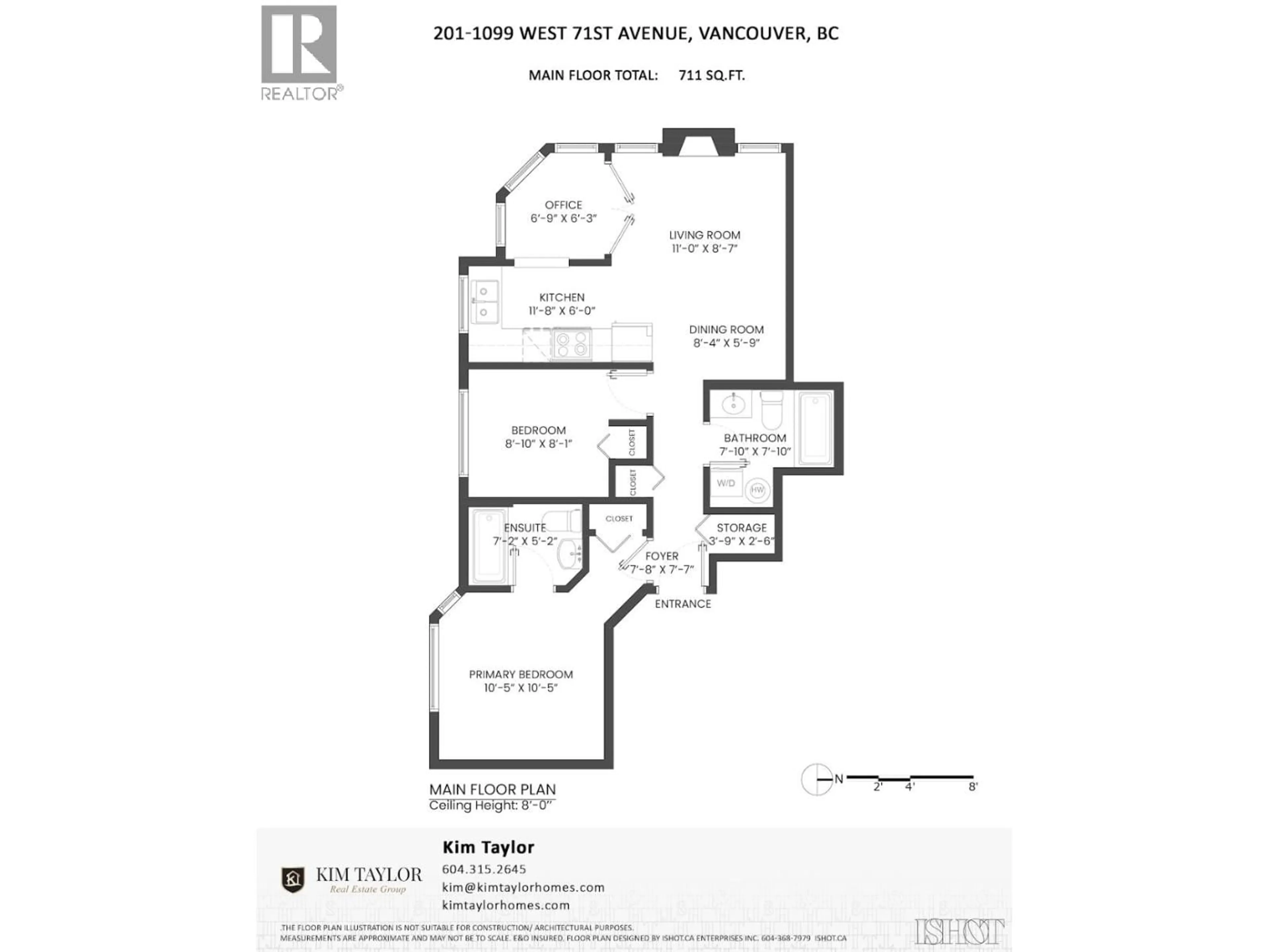 Floor plan for 201 - 1099 71ST AVENUE, Vancouver British Columbia V6P6Y5