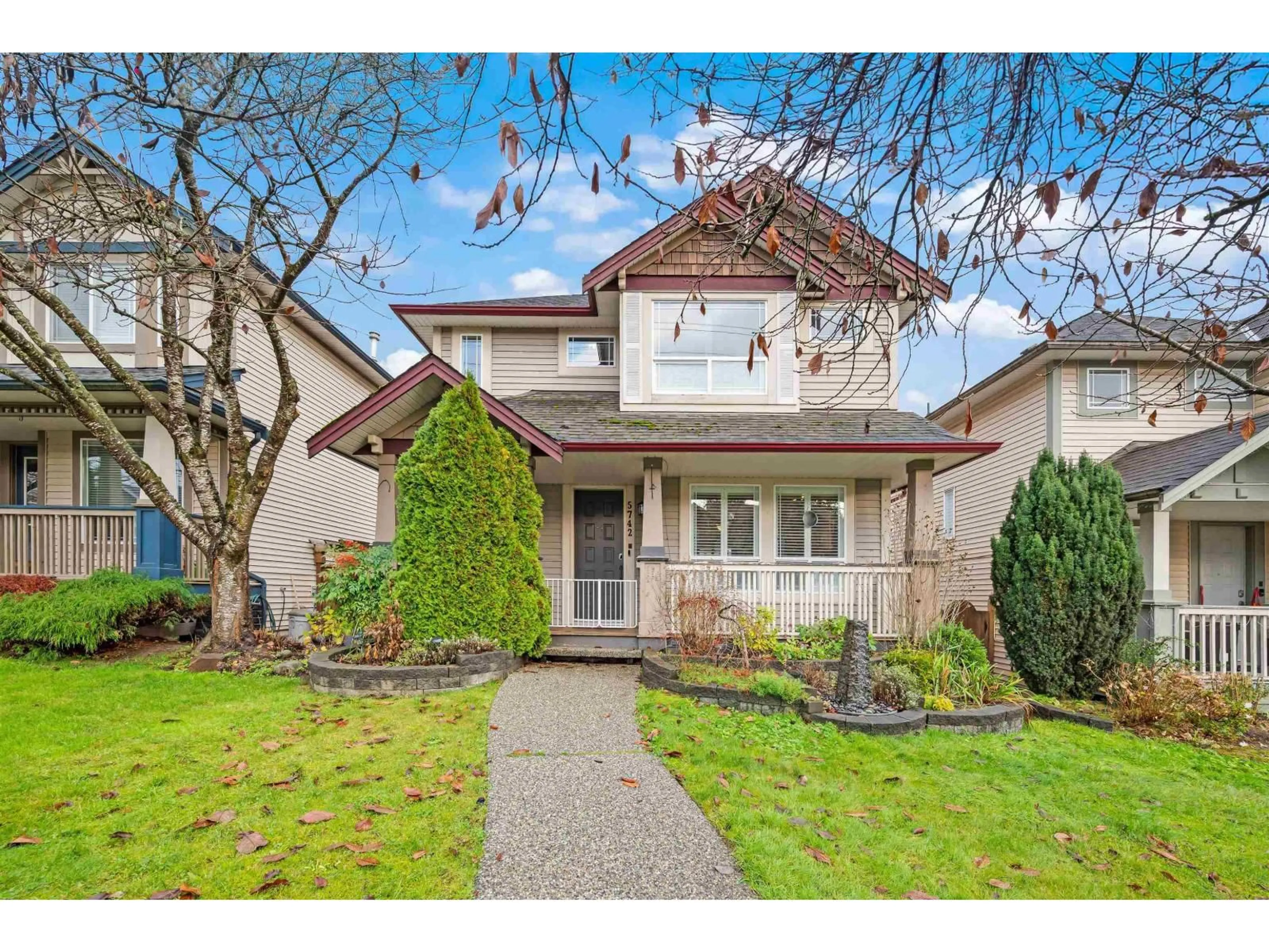 Home with vinyl exterior material, street for 5742 148 STREET, Surrey British Columbia V3S3B6