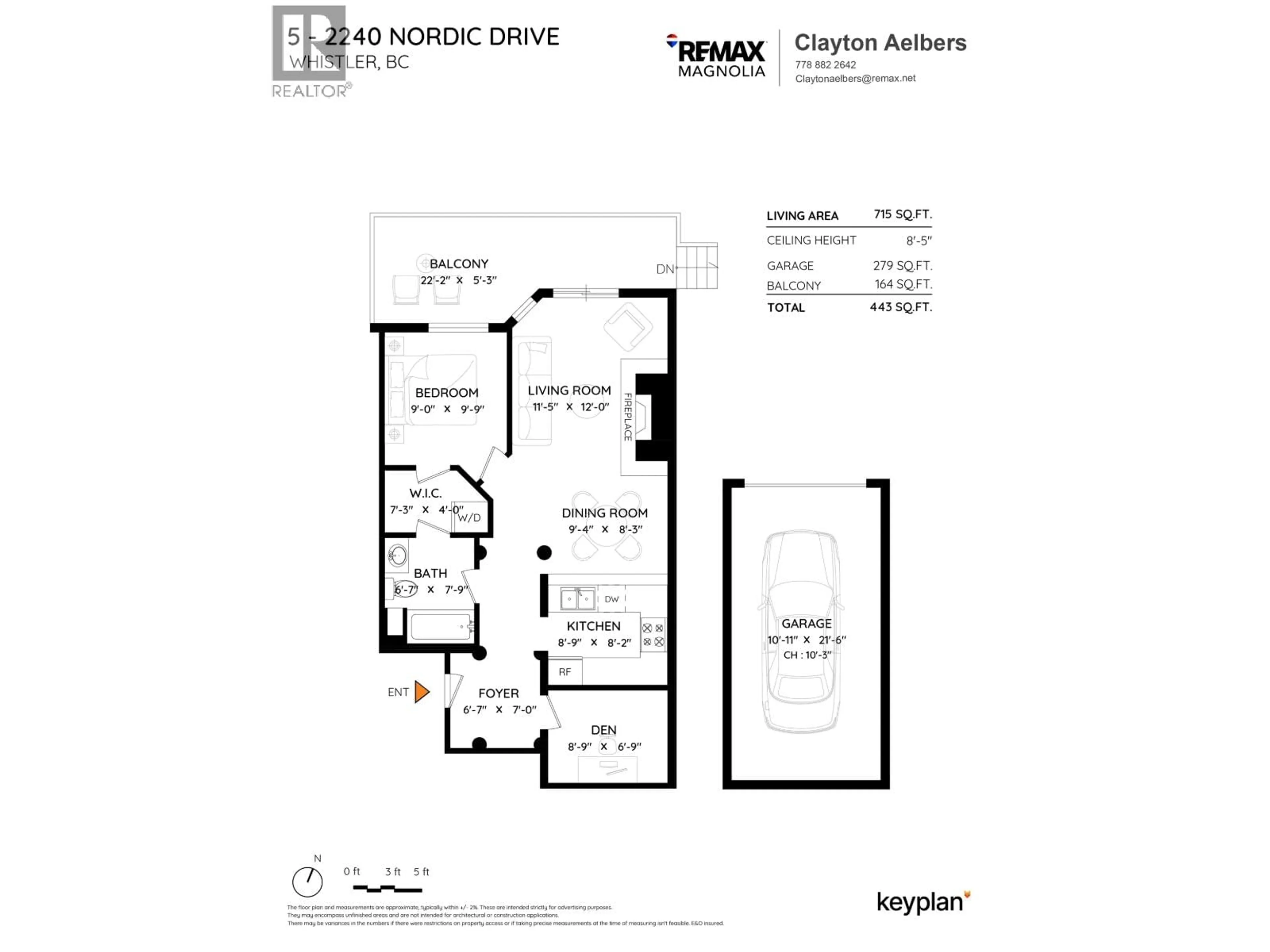 Floor plan for 5 - 2240 NORDIC DRIVE, Whistler British Columbia V8E0P3