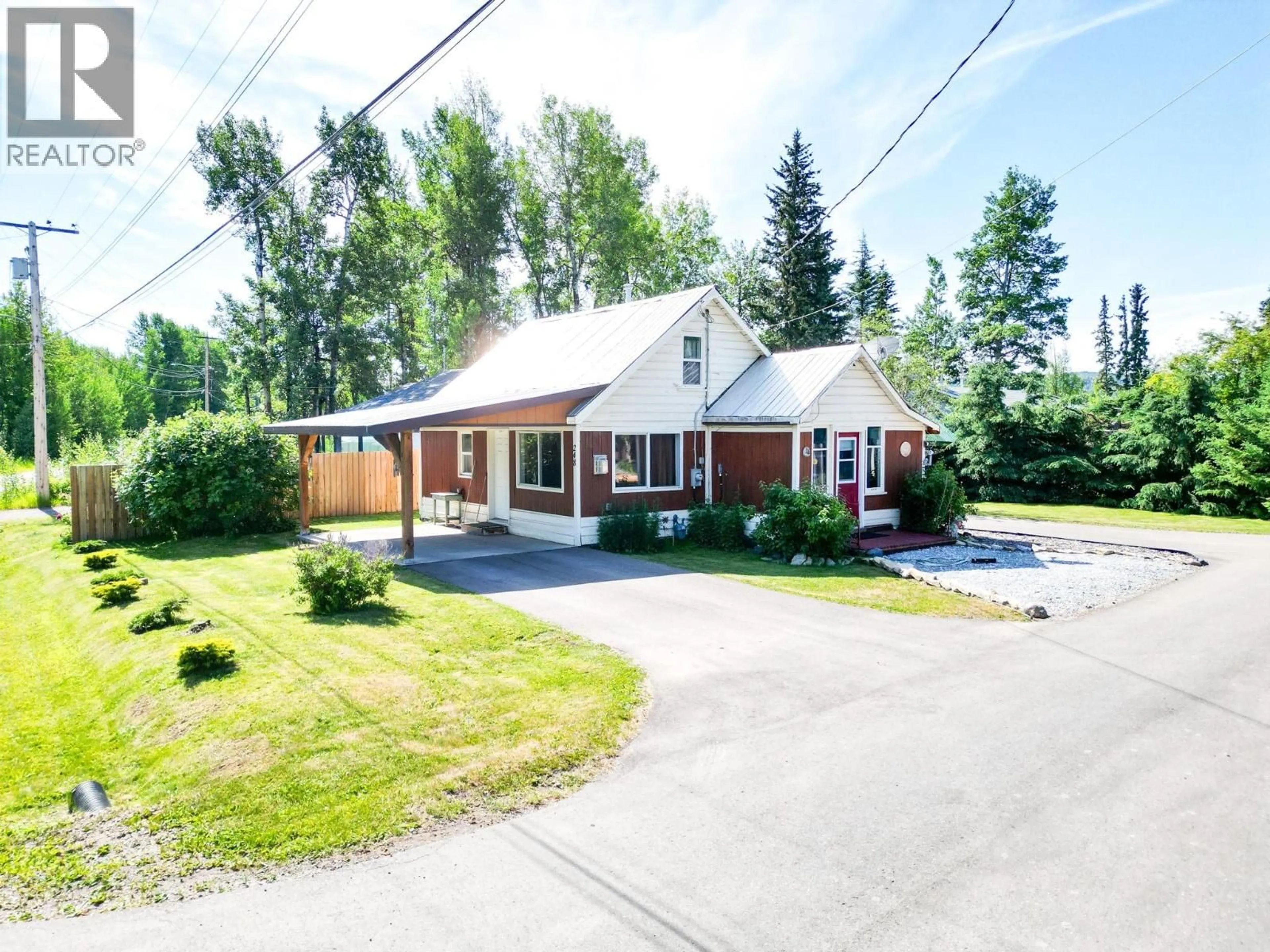 A pic from outside/outdoor area/front of a property/back of a property/a pic from drone, street for 248 PIONEER WAY, Burns Lake British Columbia V0J1E0