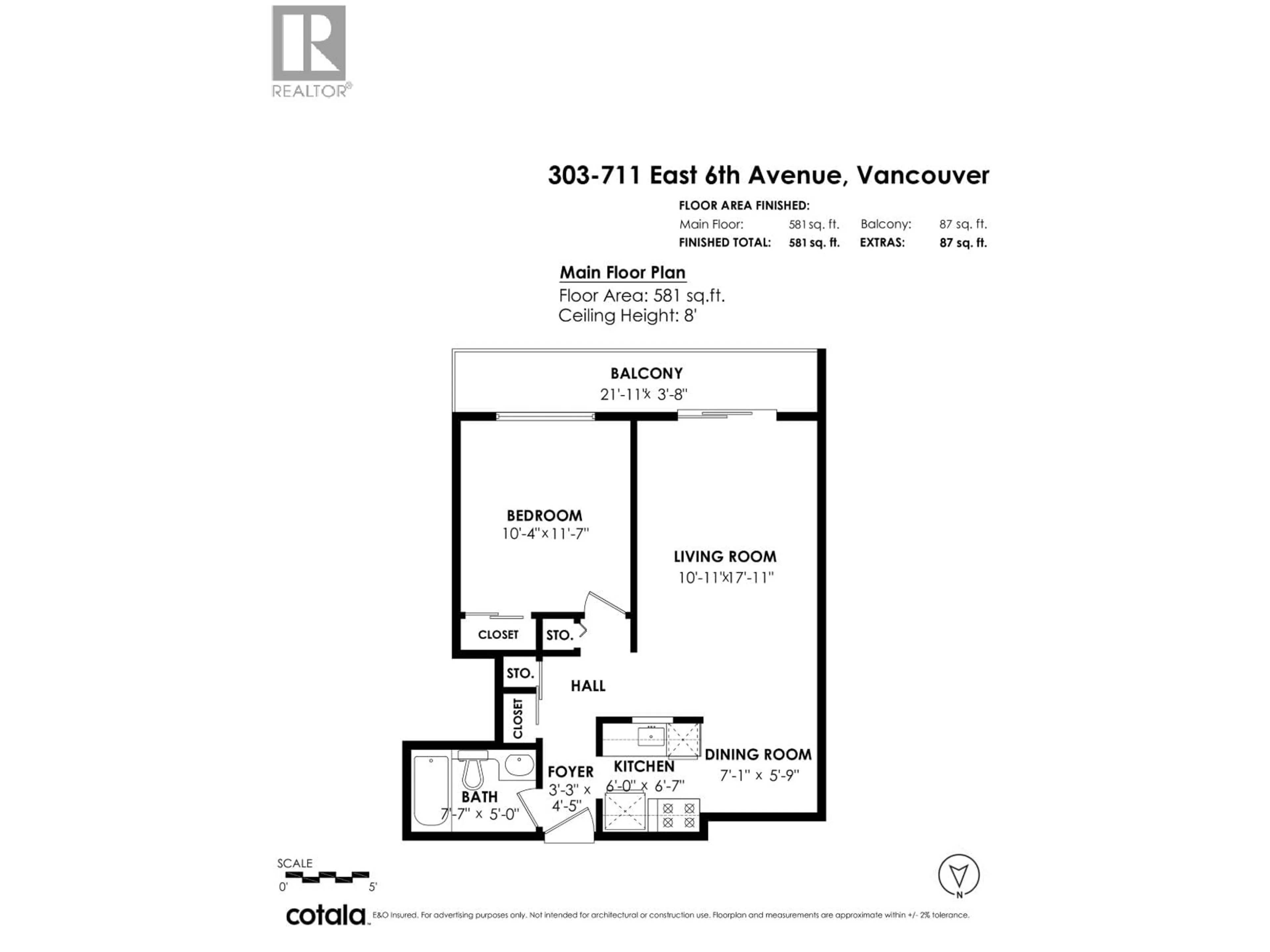 Floor plan for 303 - 711 6TH AVENUE, Vancouver British Columbia V5T1L7
