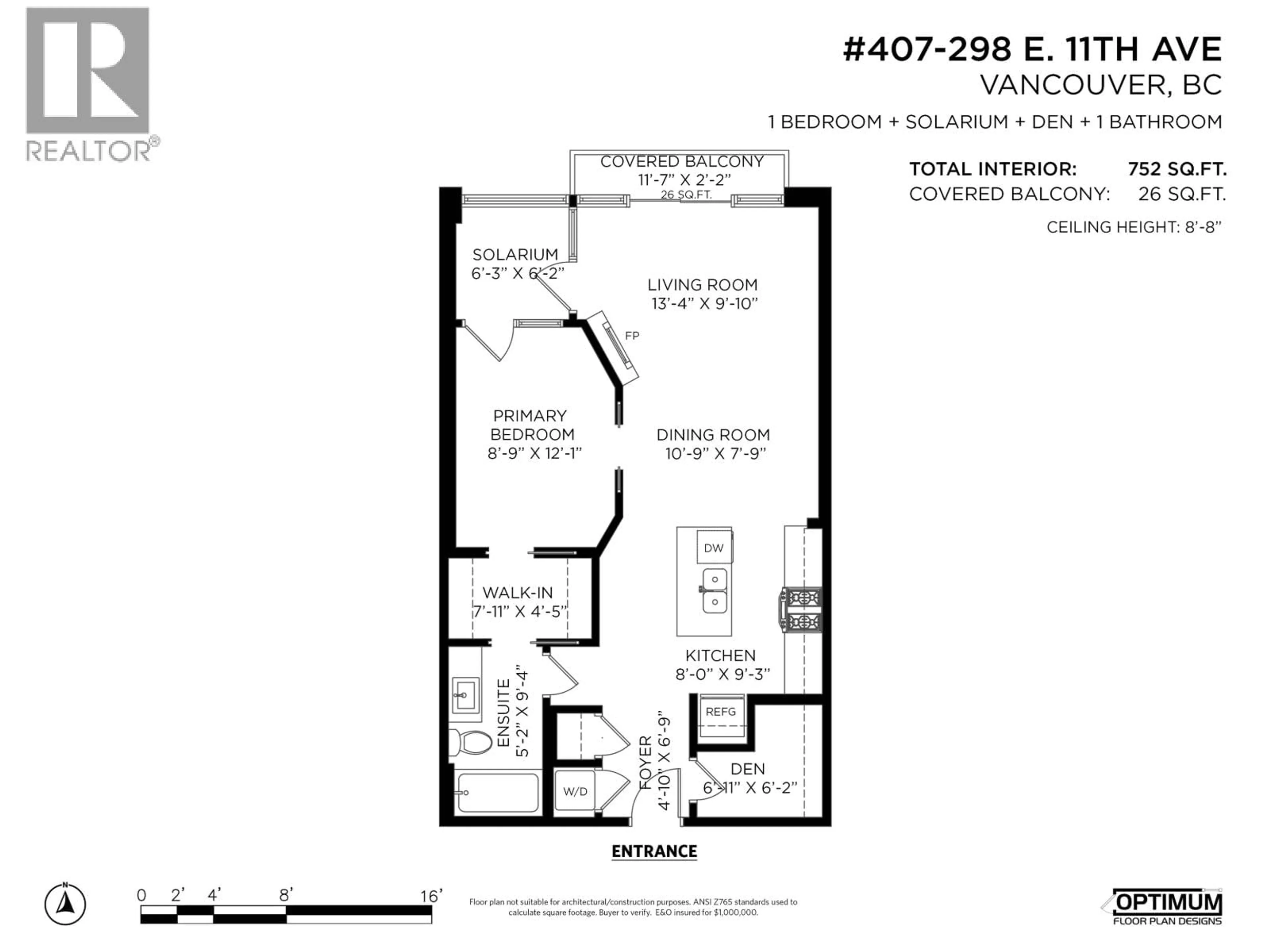 Floor plan for 407 - 298 11TH AVENUE, Vancouver British Columbia V5T2C3