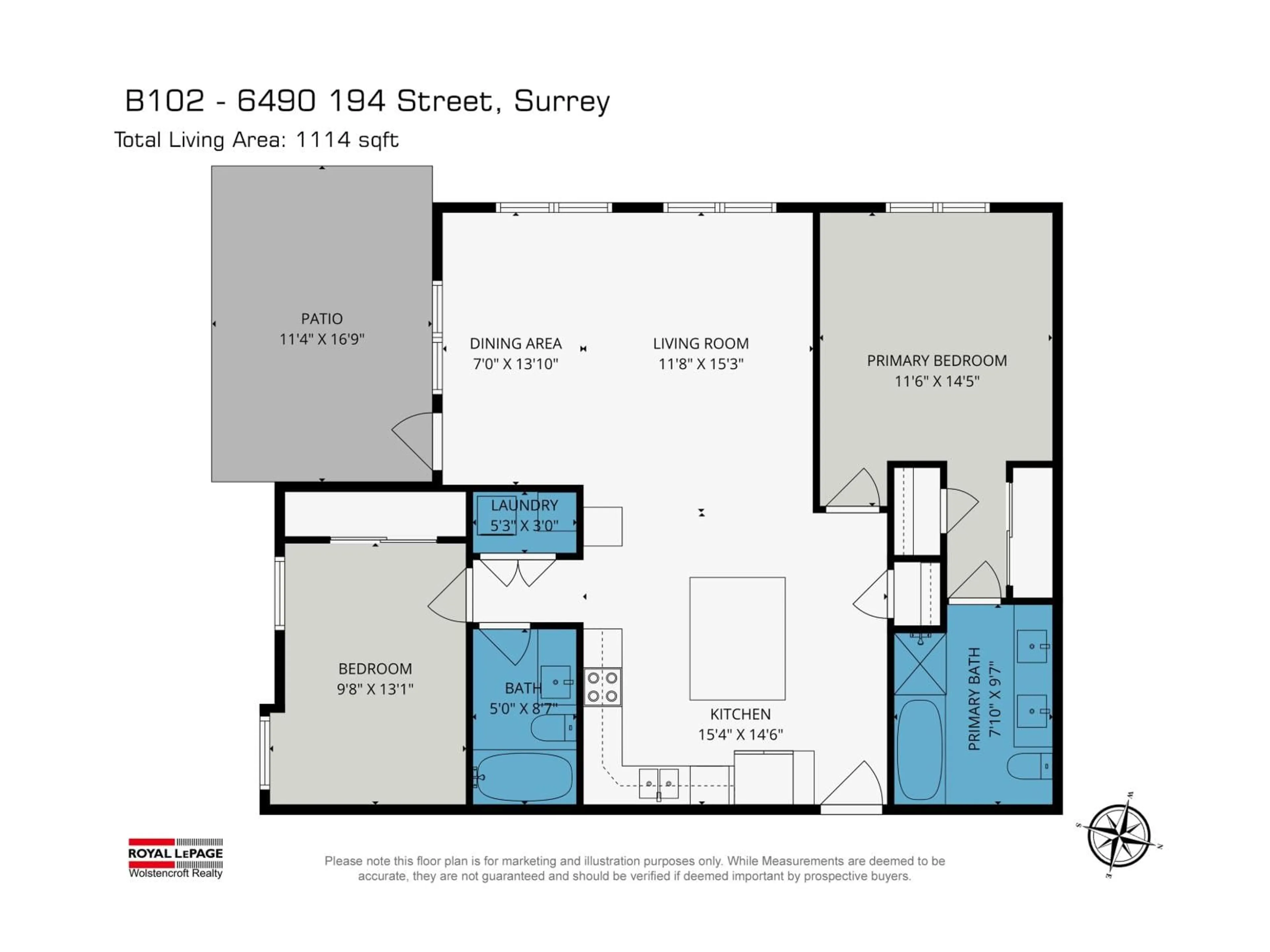 Floor plan for B102 - 6490 194 STREET, Surrey British Columbia V4N6J9