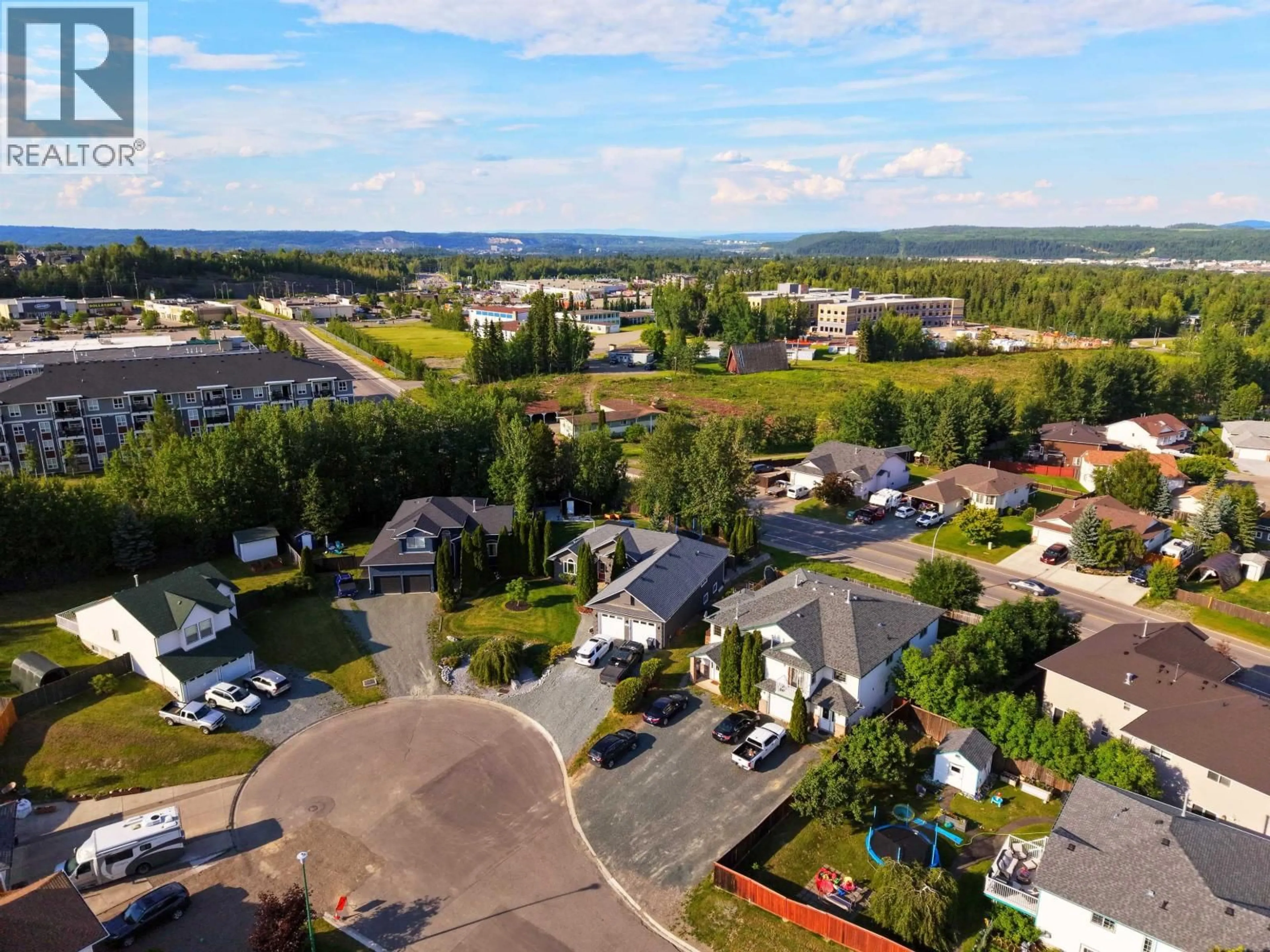 A pic from outside/outdoor area/front of a property/back of a property/a pic from drone, mountain view for 6908 ST FRANCES PLACE, Prince George British Columbia V2N5A4