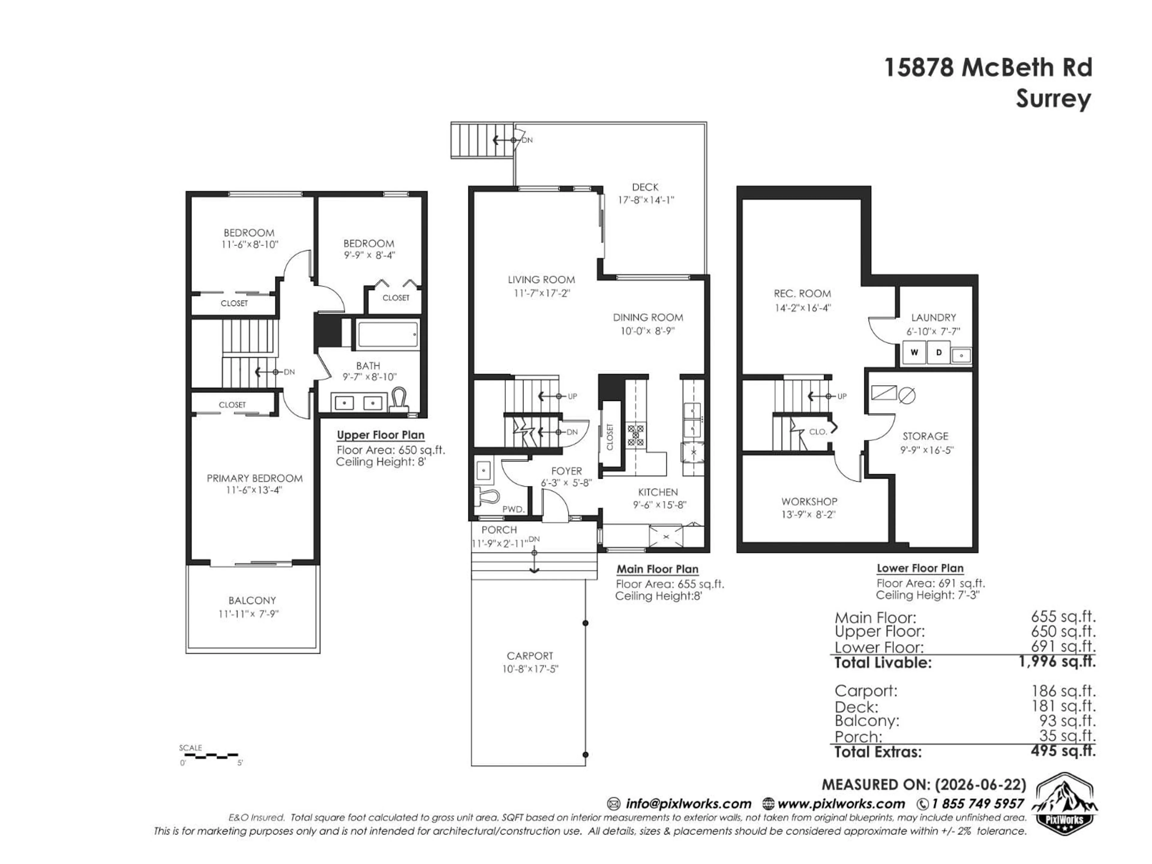 Floor plan for 15878 MCBETH ROAD, Surrey British Columbia V4A5X3