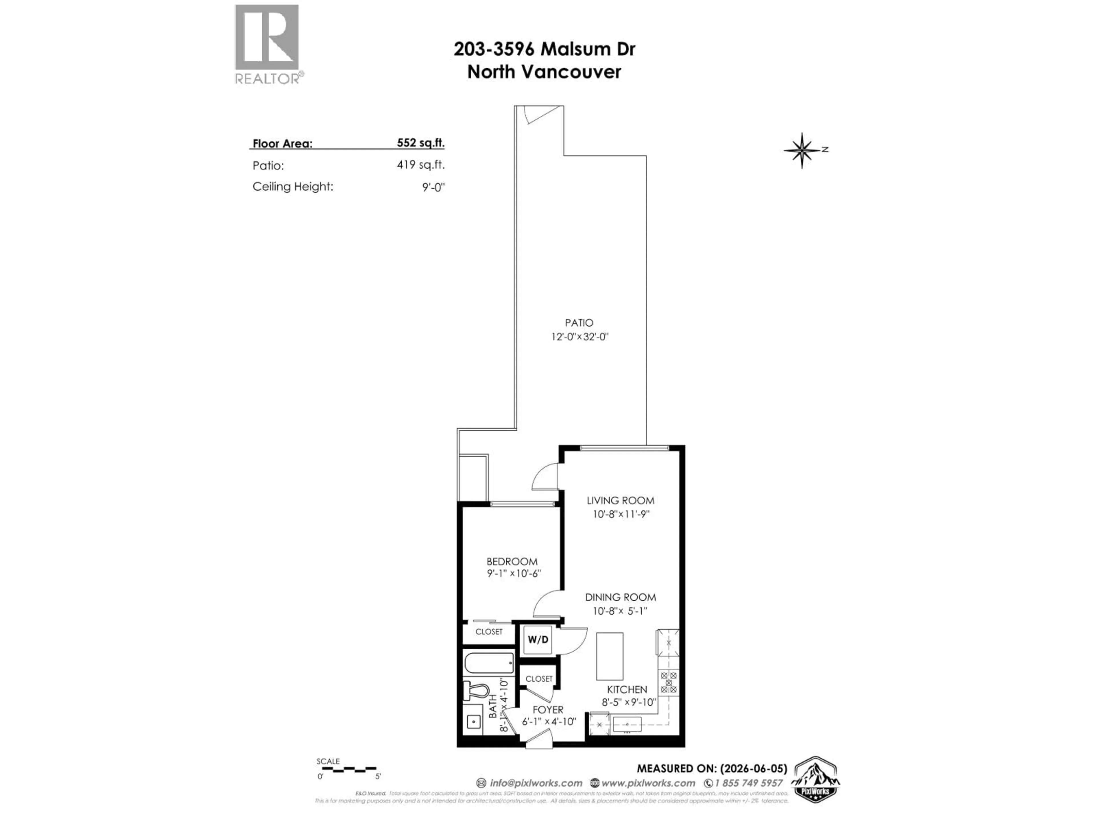Floor plan for 203 - 3596 MALSUM DRIVE, North Vancouver British Columbia V7G0B5