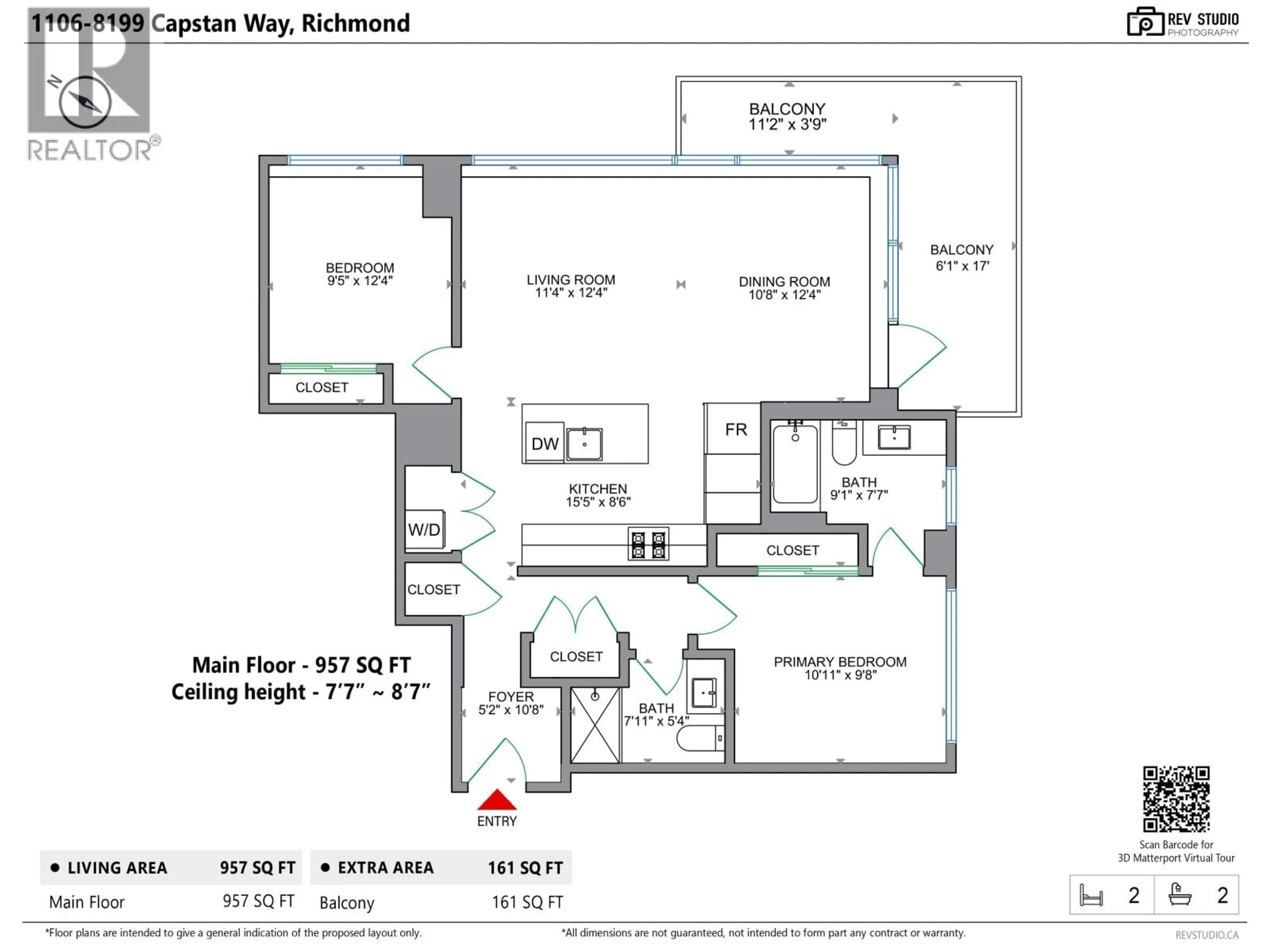 Floor plan for 1106 - 8199 CAPSTAN WAY, Richmond British Columbia V6X0V1