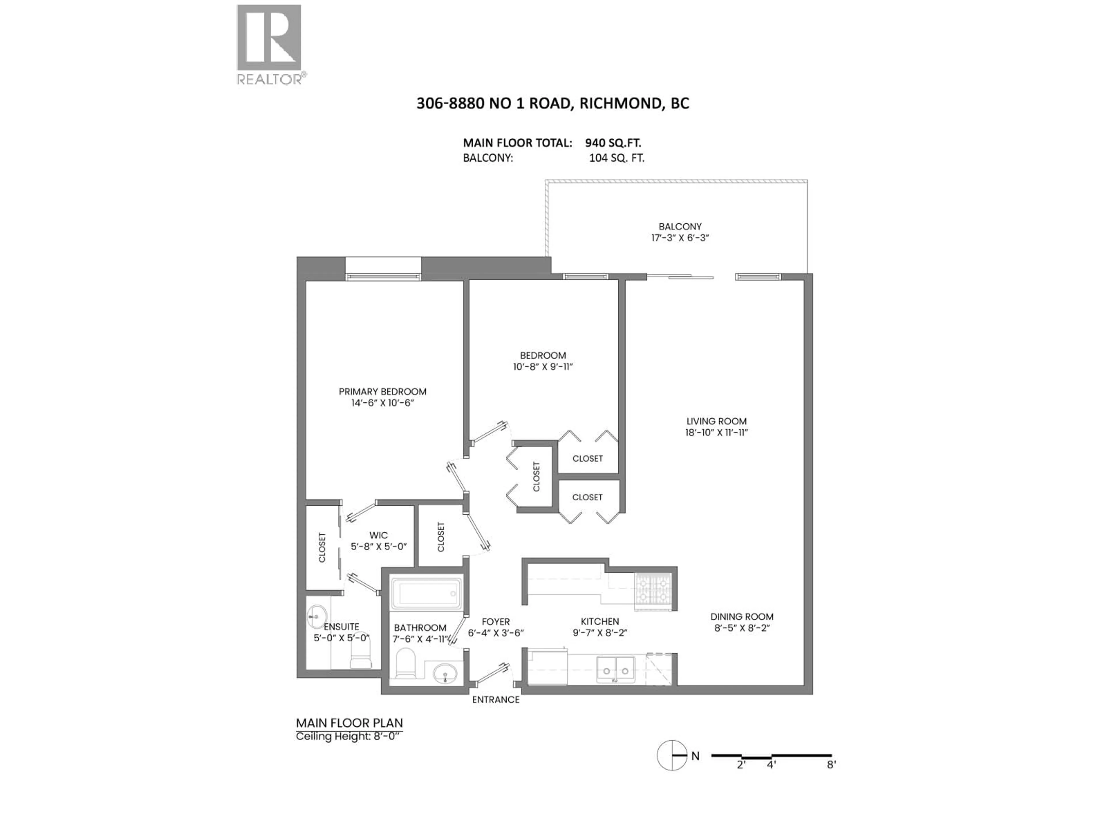 Floor plan for 306 - 8880 NO. 1 ROAD, Richmond British Columbia V7C4C3