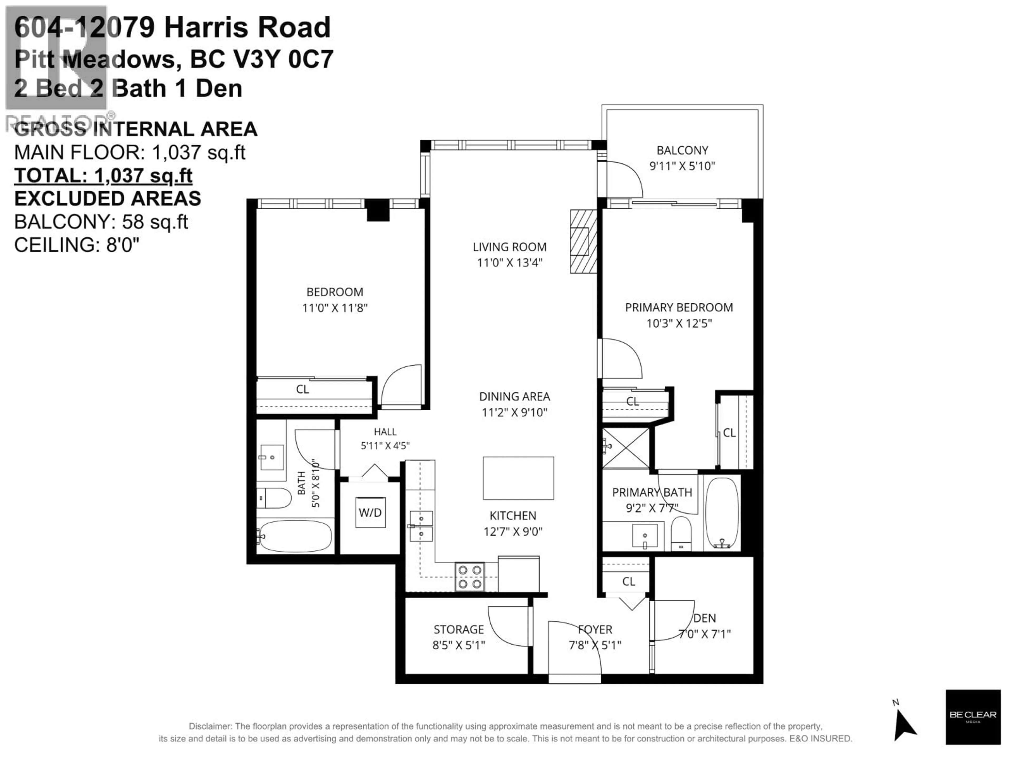 Floor plan for 604 - 12079 HARRIS ROAD, Pitt Meadows British Columbia V3Y0C7