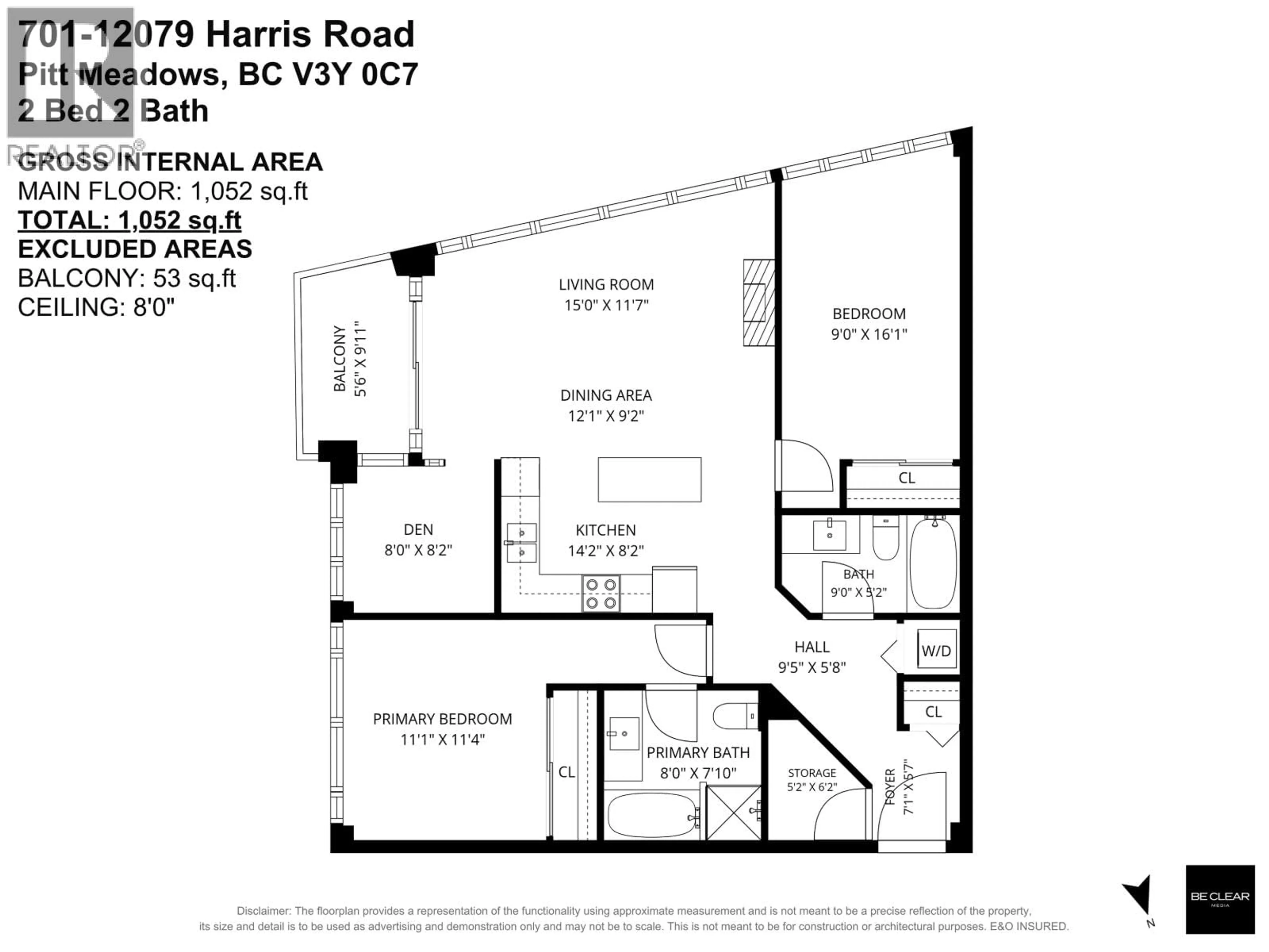Floor plan for 701 - 12079 HARRIS ROAD, Pitt Meadows British Columbia V3Y0C7