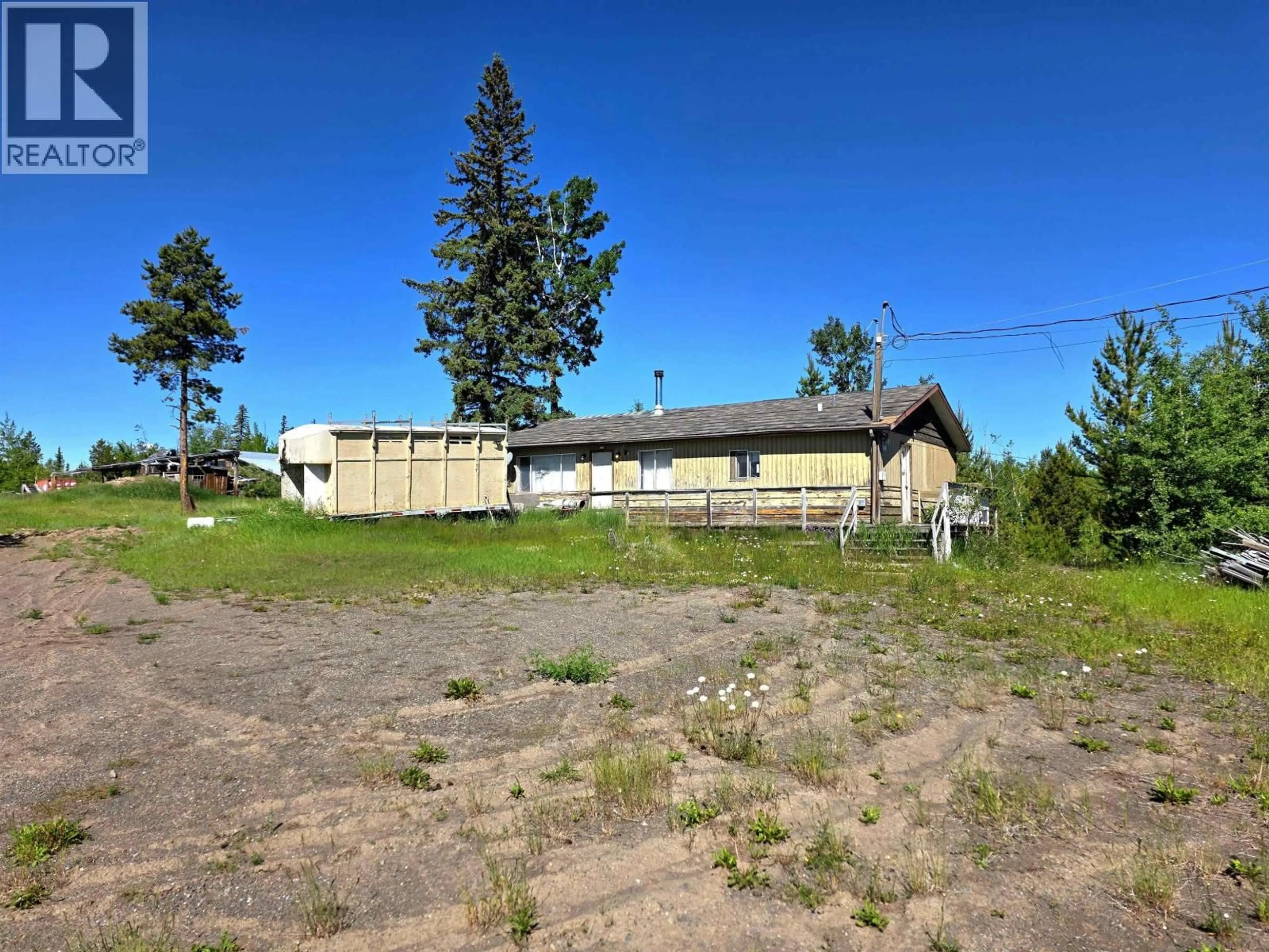 A pic from outside/outdoor area/front of a property/back of a property/a pic from drone, mountain view for 6796 KEENE ROAD, 100 Mile House British Columbia V0K2E2